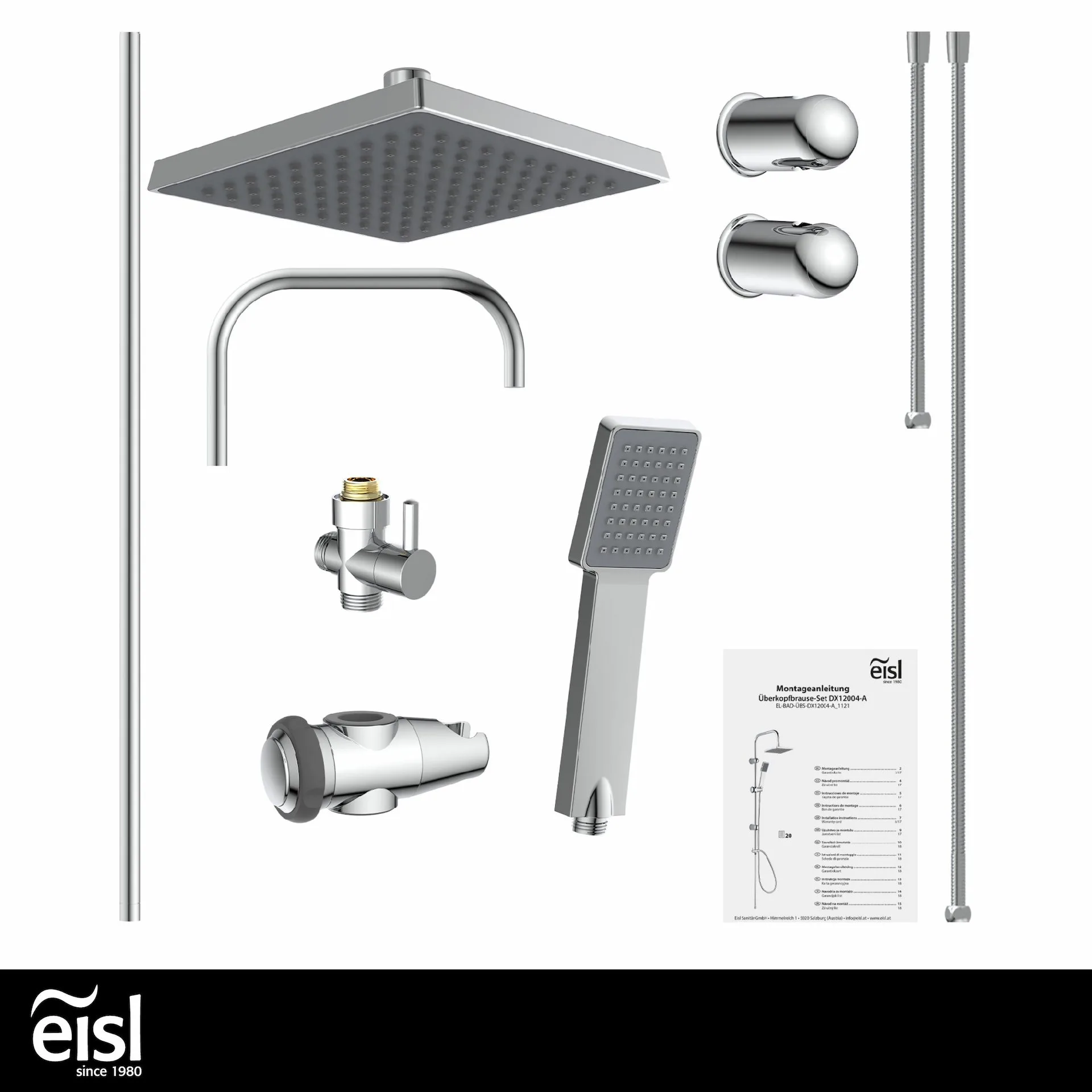 Eisl EASY ENERGY Überkopf-Brauseset, Chrom