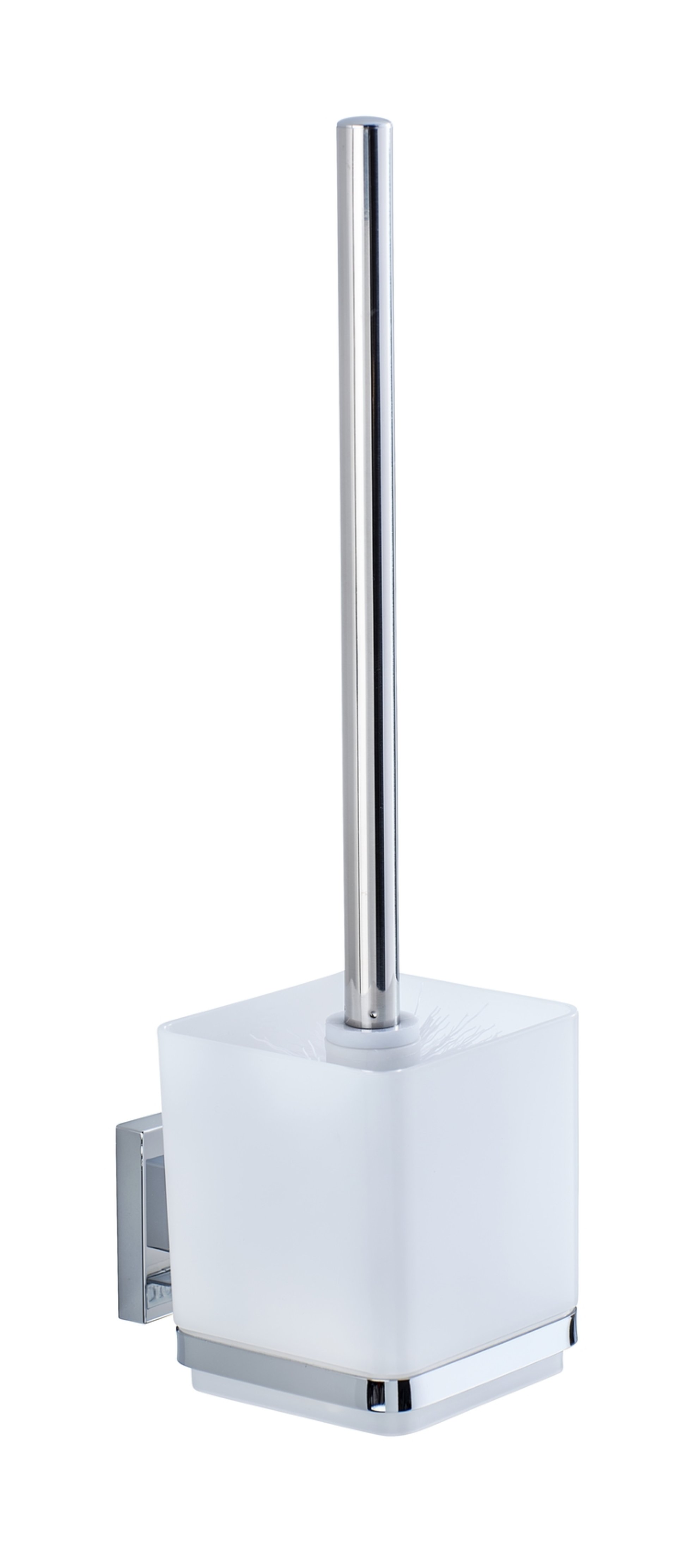 WENKO QUADRO WC-Garnitur, Weiß, Edelstahl, Befestigen ohne bohren, Vacuum-Loc®