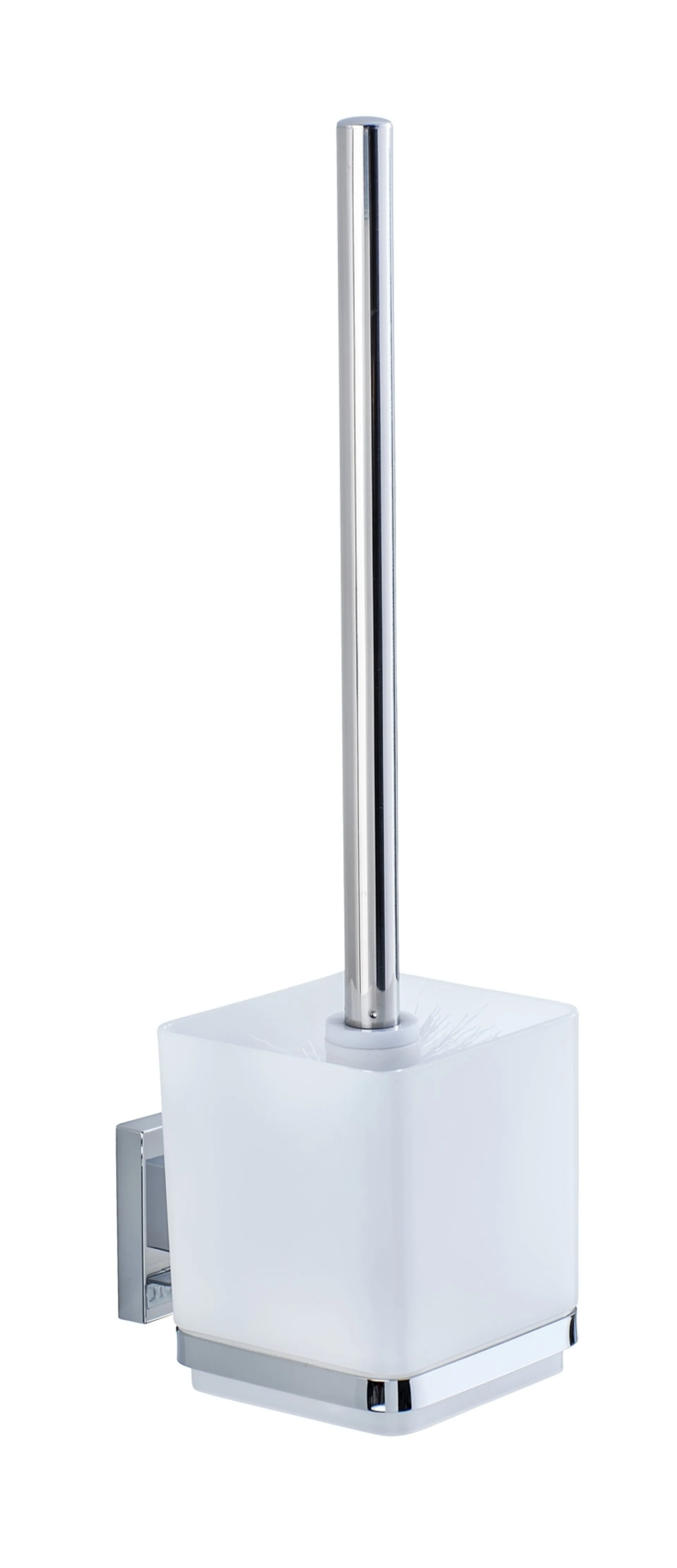 WENKO QUADRO WC-Garnitur, Weiß, Edelstahl, Befestigen ohne bohren, Vacuum-Loc®