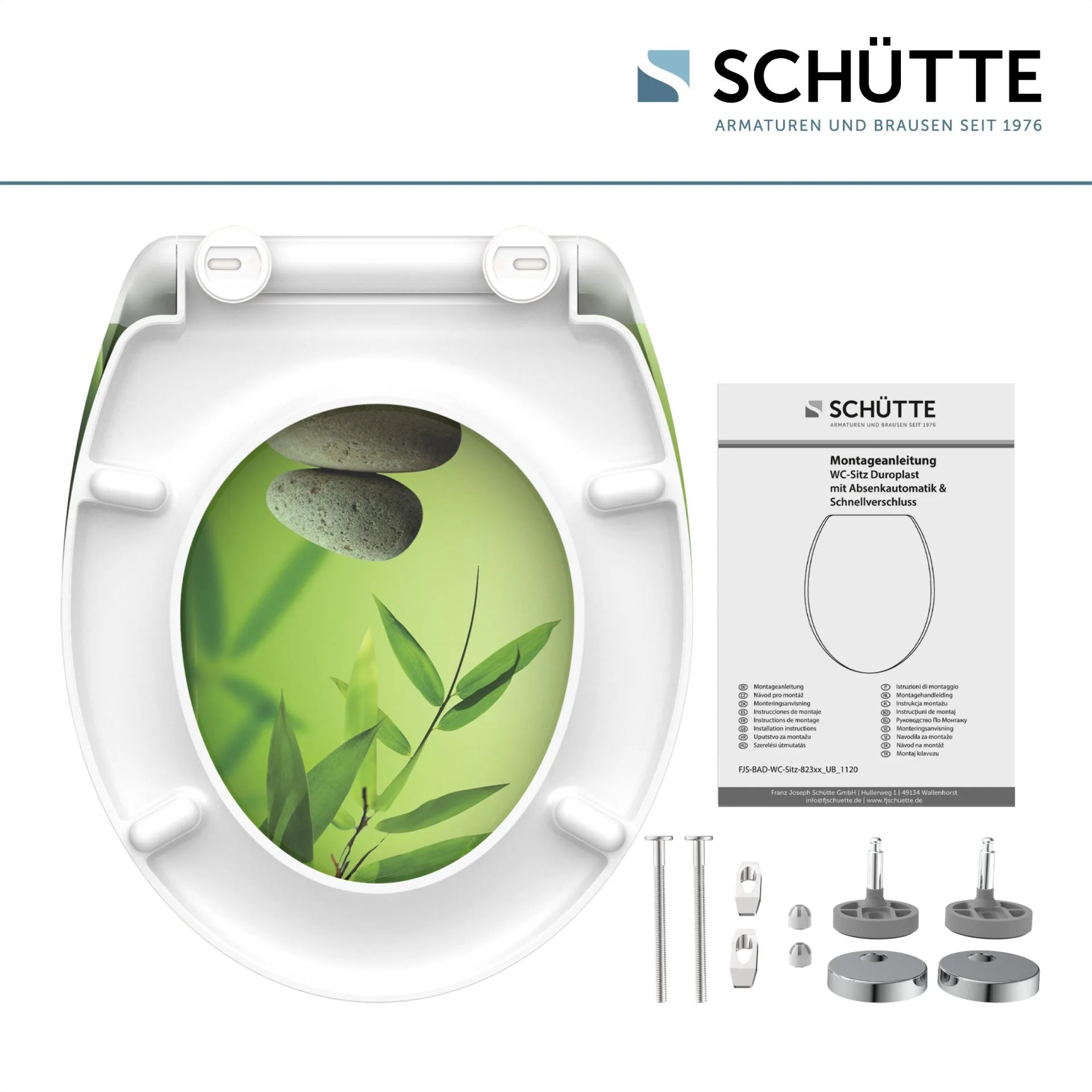 SCHÜTTE GREEN GARDEN WC-Sitz, Kunststoff, mit Absenkautomatik und Schnellverschluss