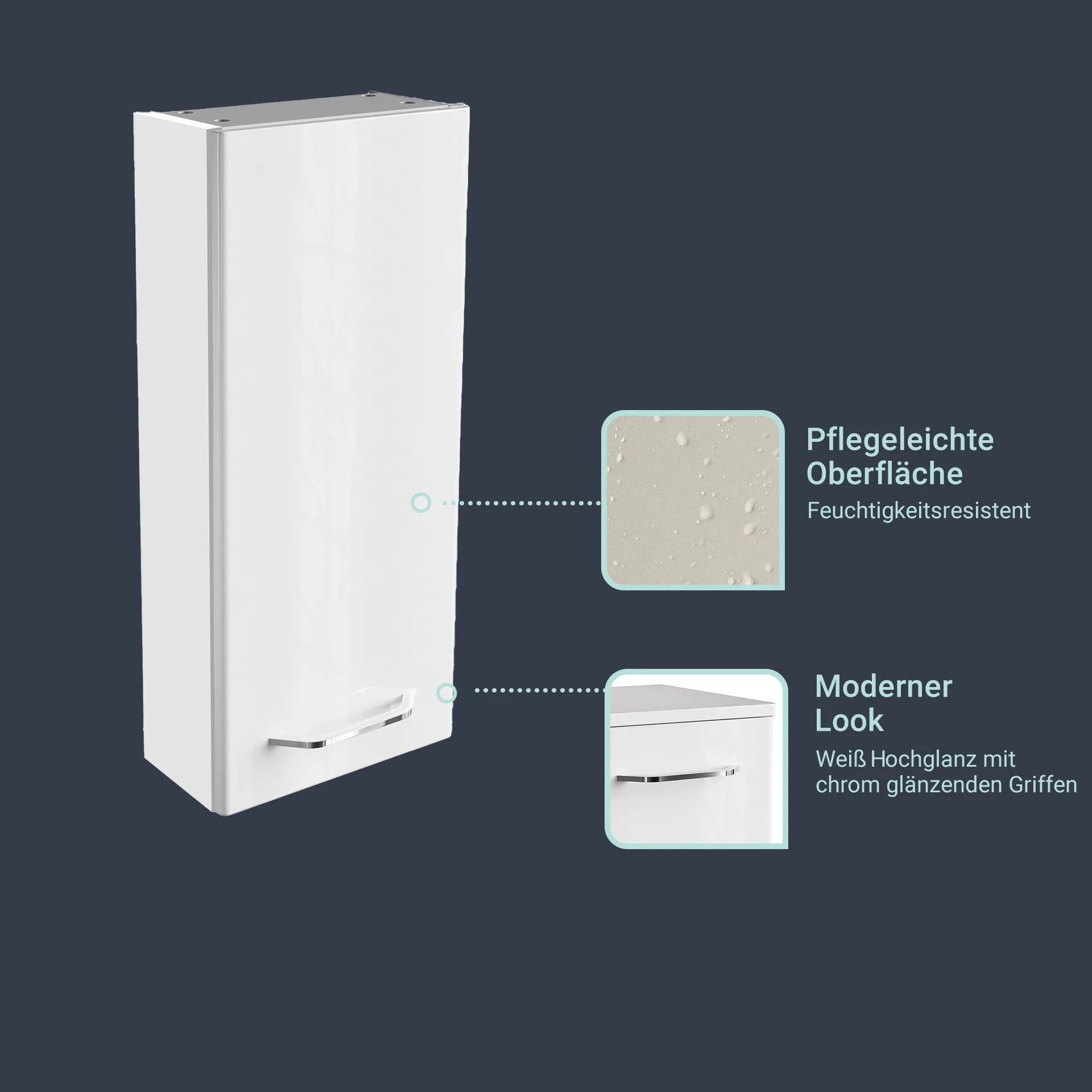 FACKELMANN MILANO Hängeschrank 30 cm breit, Weiß