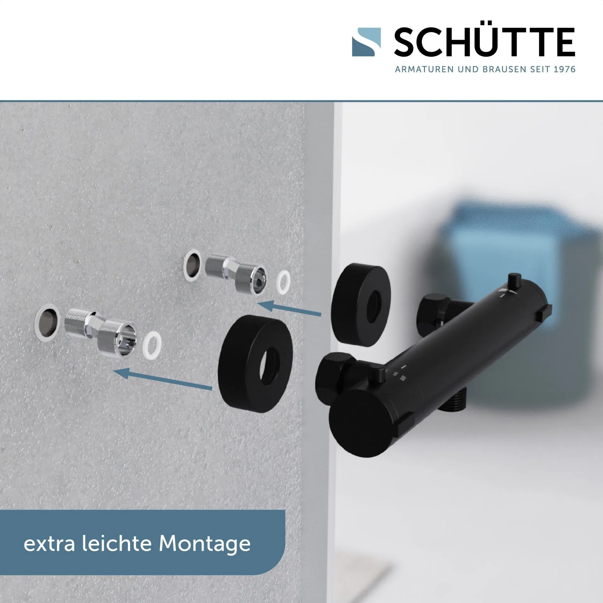 SCHÜTTE LONDON Duschthermostat, Schwarz matt