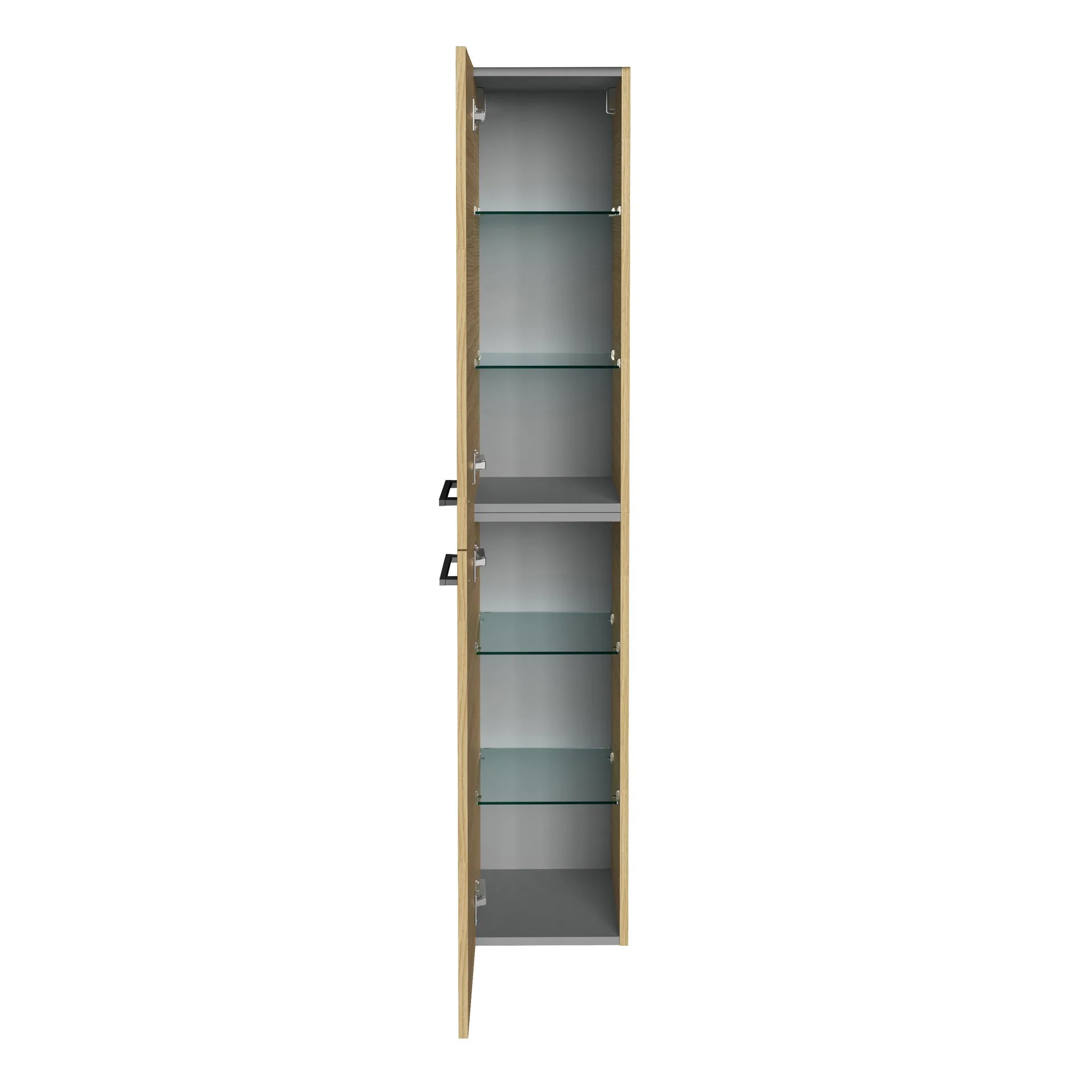 FACKELMANN B.ROUND Hochschrank 30 cm breit, Braun, Türanschlag links
