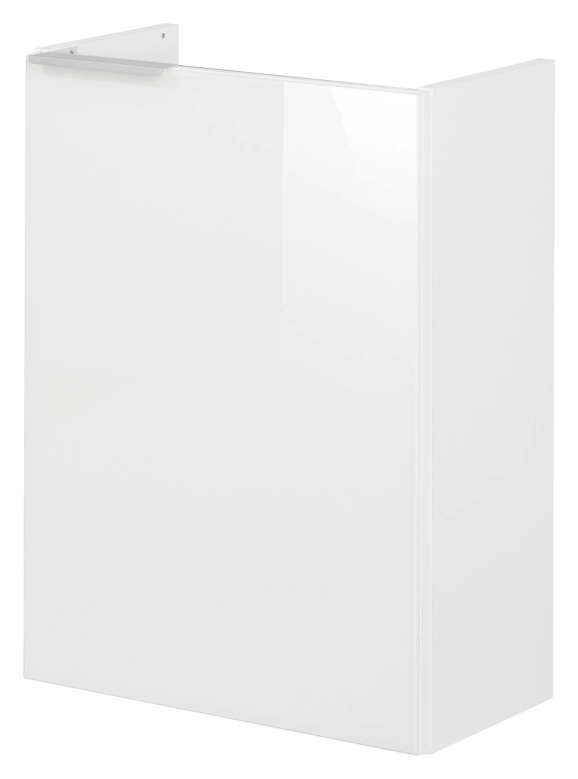 FACKELMANN SBC KARA Gäste WC Waschtisch Set 45 cm breit, Weiß, Waschbecken Glas Weiß, Türanschlag rechts