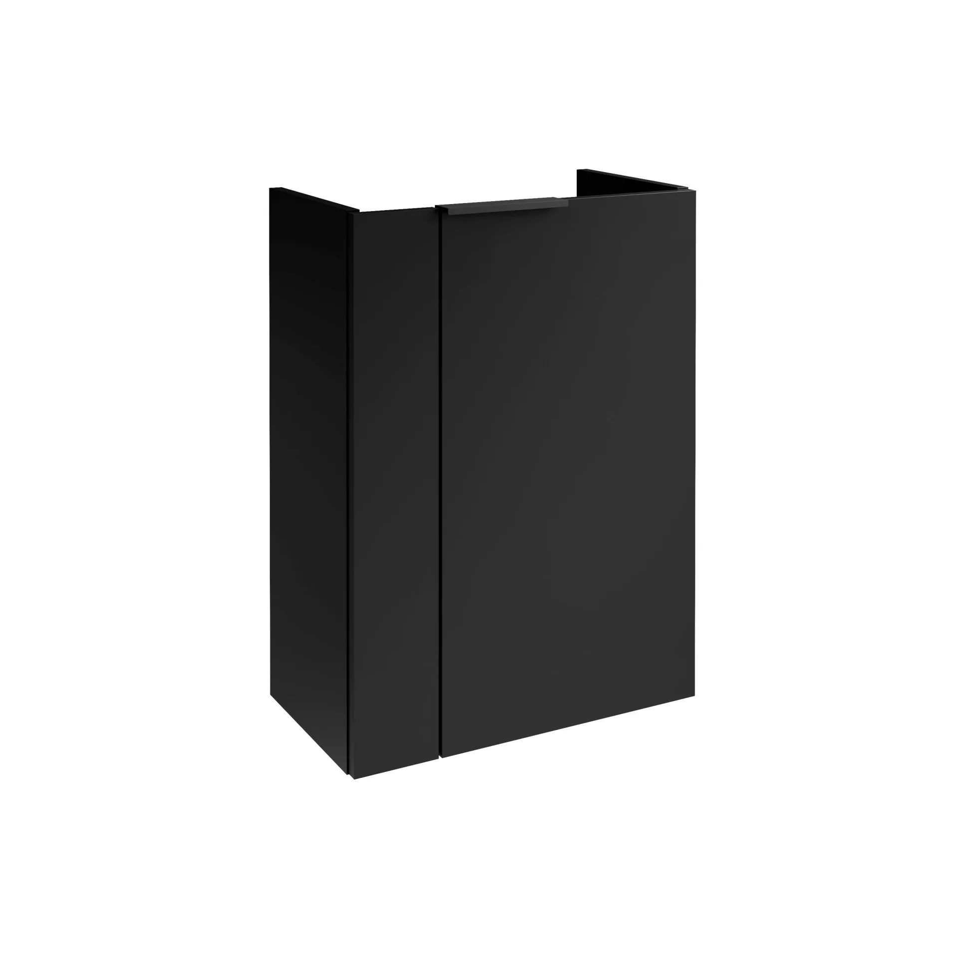FACKELMANN SBC B.PARIS Waschbeckenunterschrank Gäste WC 45 cm breit, Schwarz matt, Türanschlag rechts