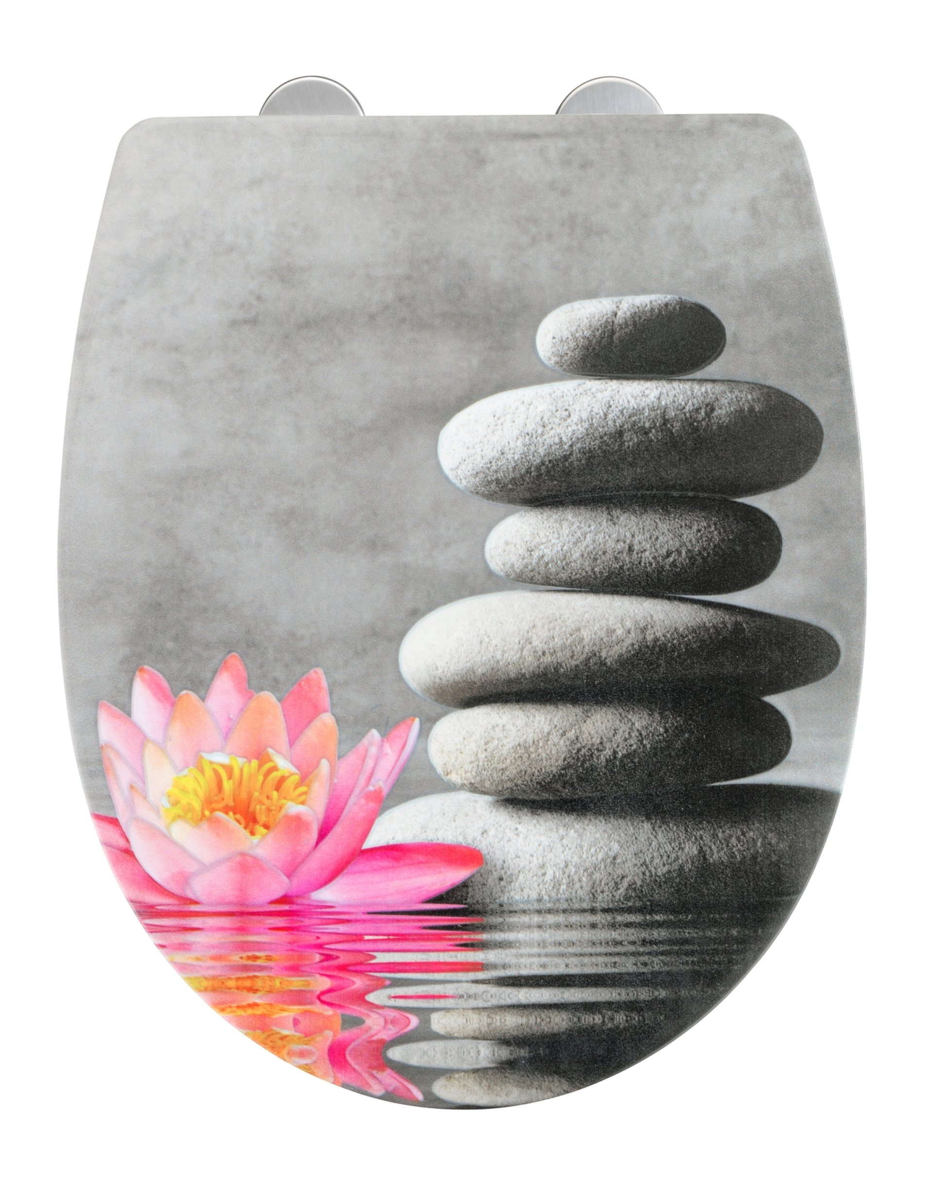 WENKO WATER LILY WC-Sitz, Grau, Thermoplast