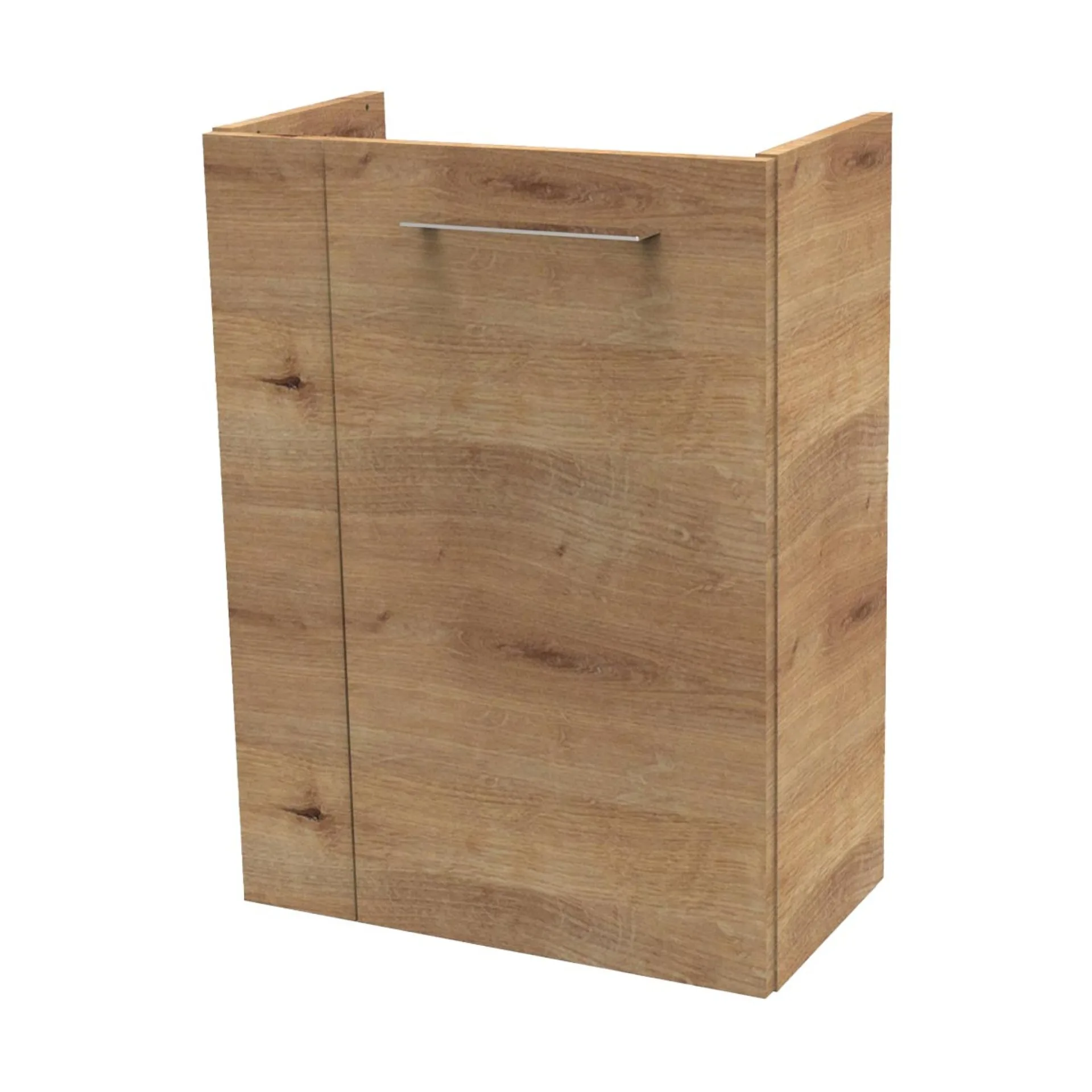 FACKELMANN SBC MILANO Waschbeckenunterschrank Gäste WC 45 cm breit, Braun hell, Türanschlag rechts