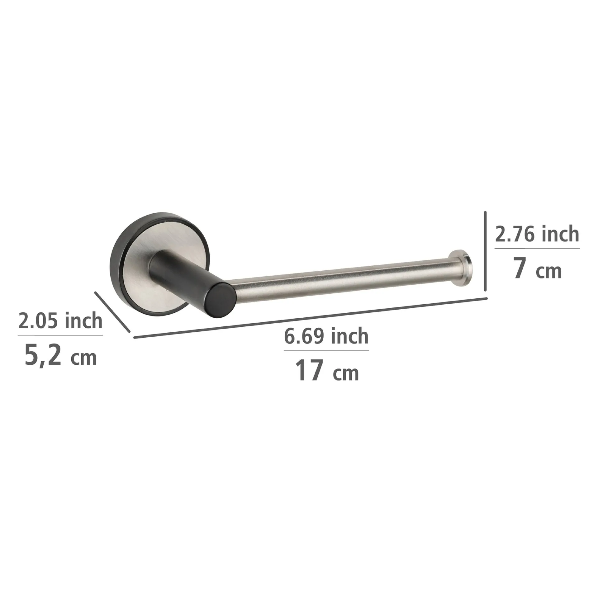 WENKO UDINE Toilettenpapierhalter, Chrom/Schwarz, UV-Loc