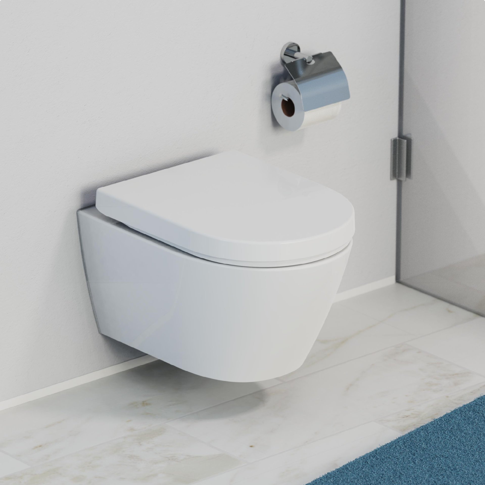 SCHÜTTE D-FORM WHITE WC-Sitz, Kunststoff, mit Absenkautomatik und Schnellverschluss