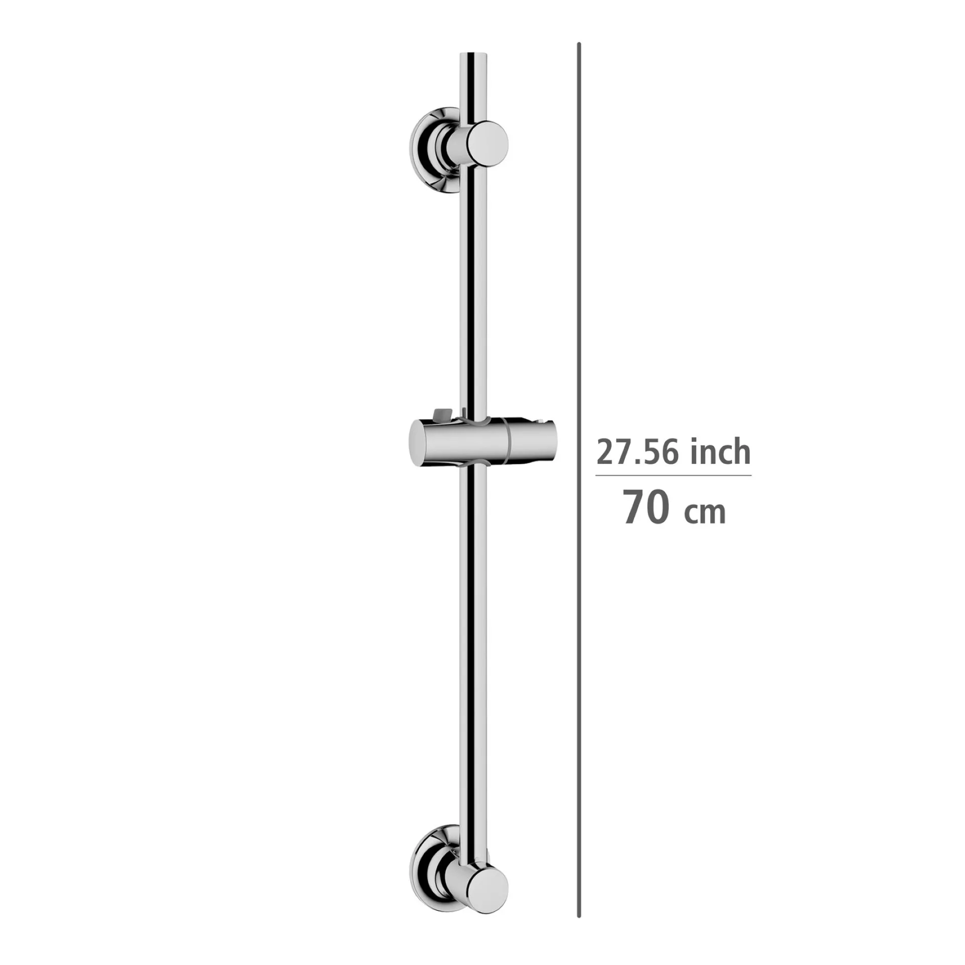 WENKO Duschstange 70 cm, Chrom, Befestigen ohne Bohren