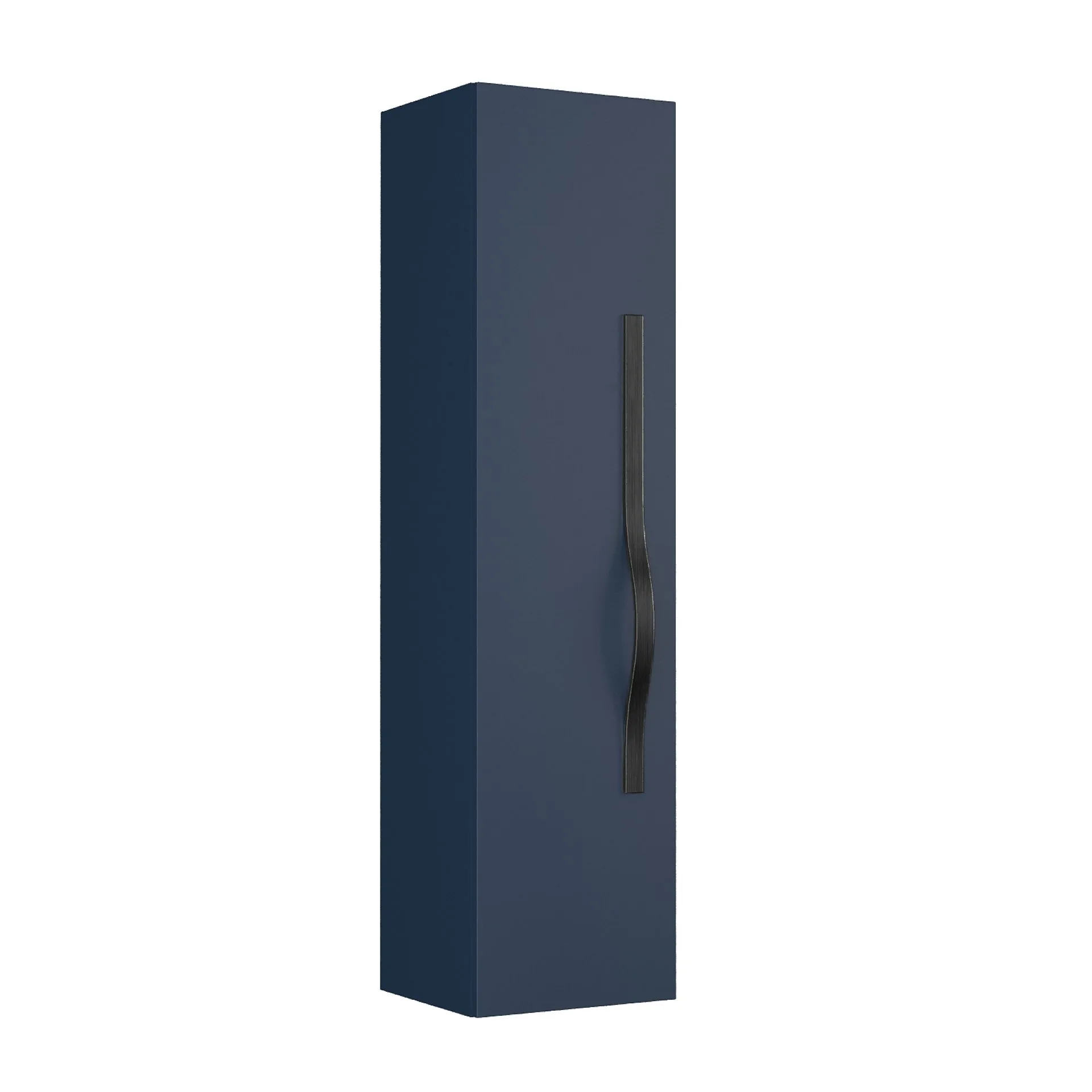 BADEDU FILS Hochschrank 33 cm breit, Blau, Griff Schwarz