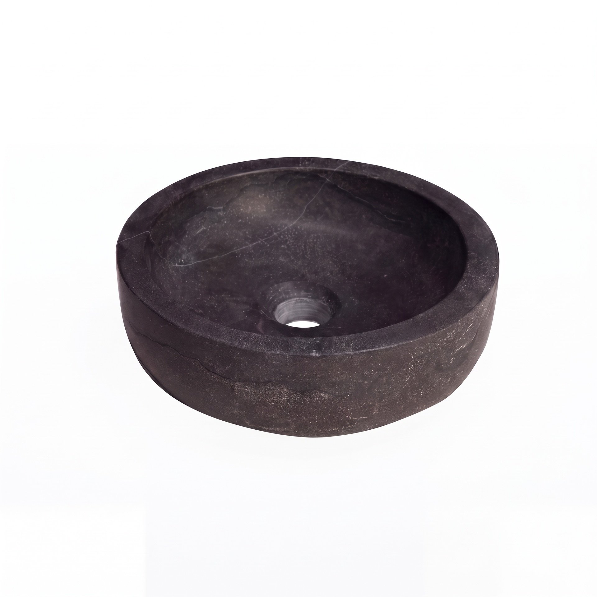 FORZALAQUA VERONA XS Aufsatzwaschbecken Ø 30 cm, Bluestone, Naturstein, ohne Hahnloch