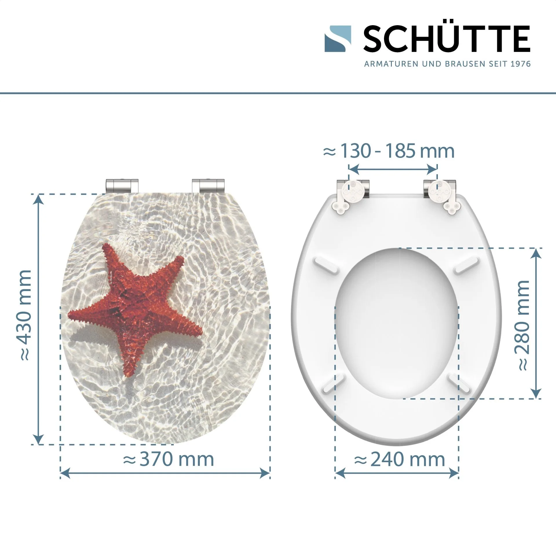 SCHÜTTE RED STARFISH WC-Sitz, MDF HG, mit Absenkautomatik