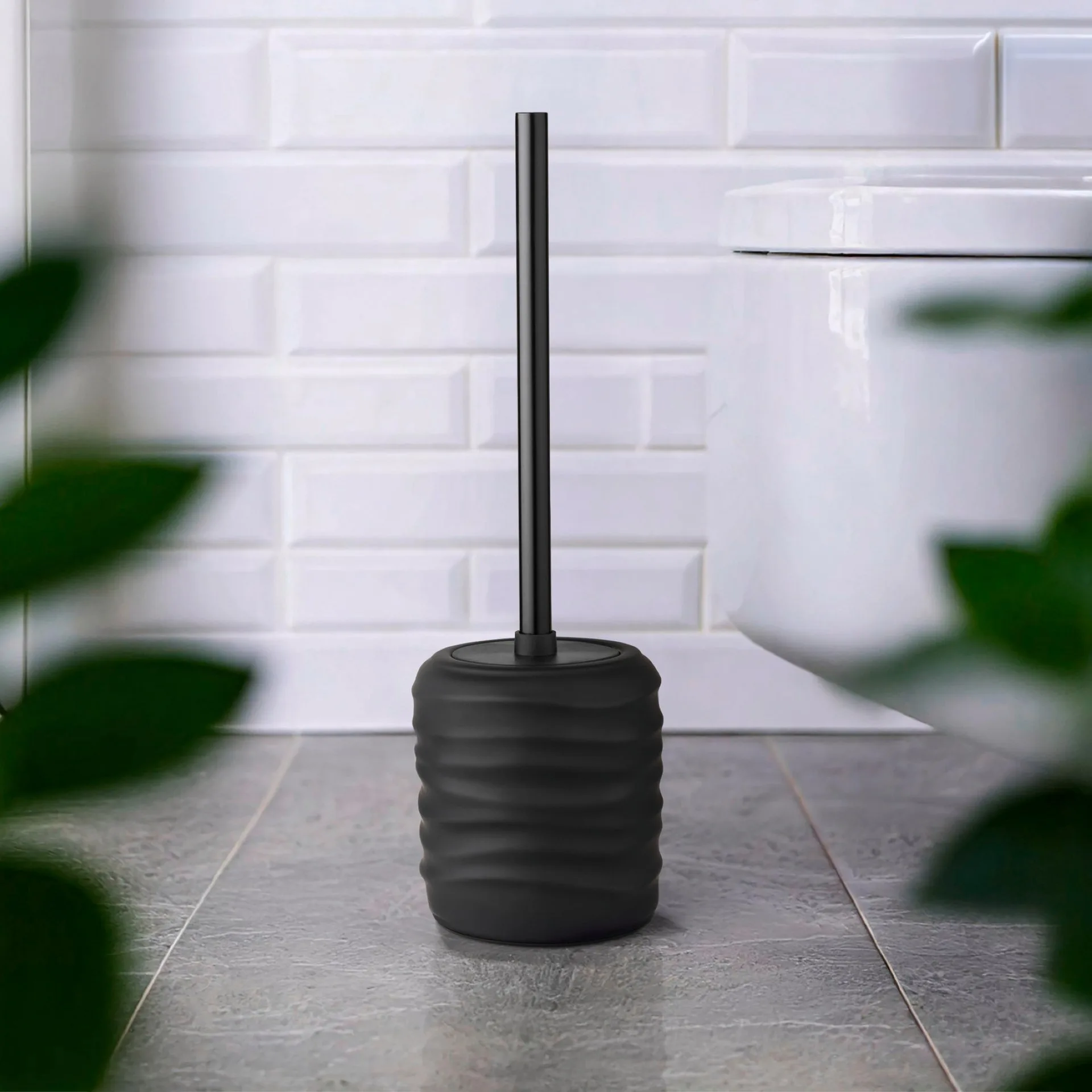 WENKO ILLANA WC-Garnitur, Schwarz, Keramik
