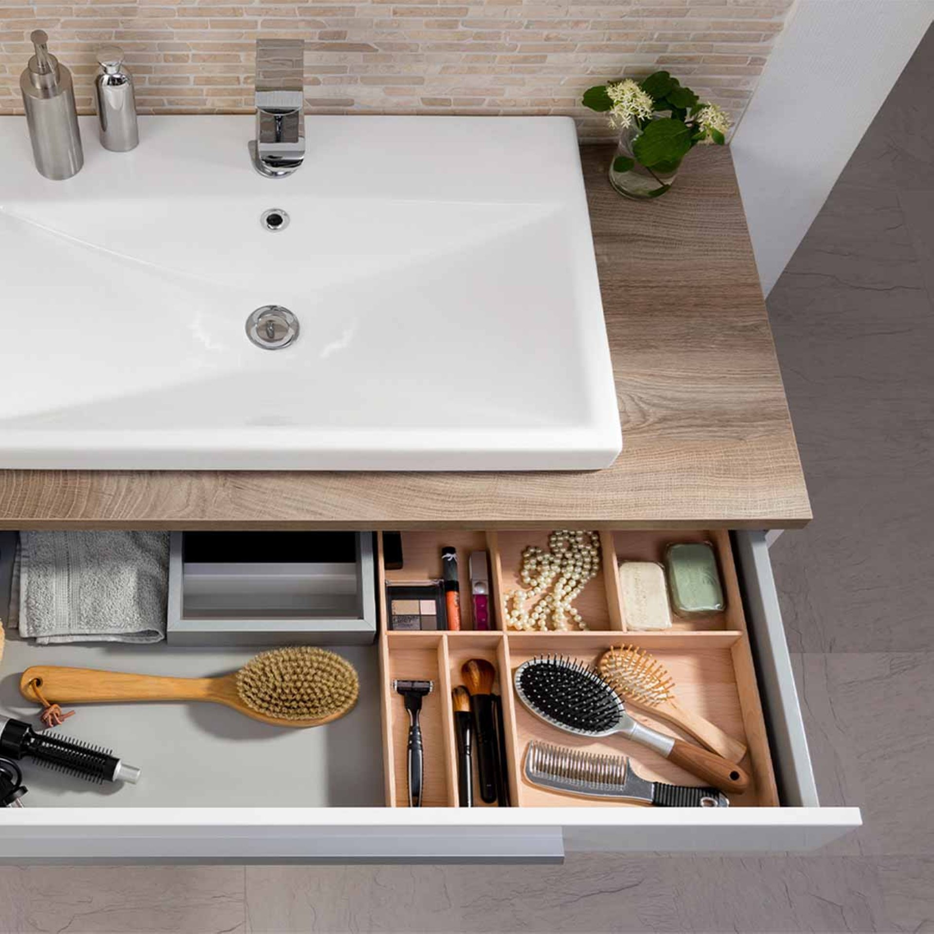 Fackelmann Schubkasten Einsatz Breite 38 cm Buchenholz