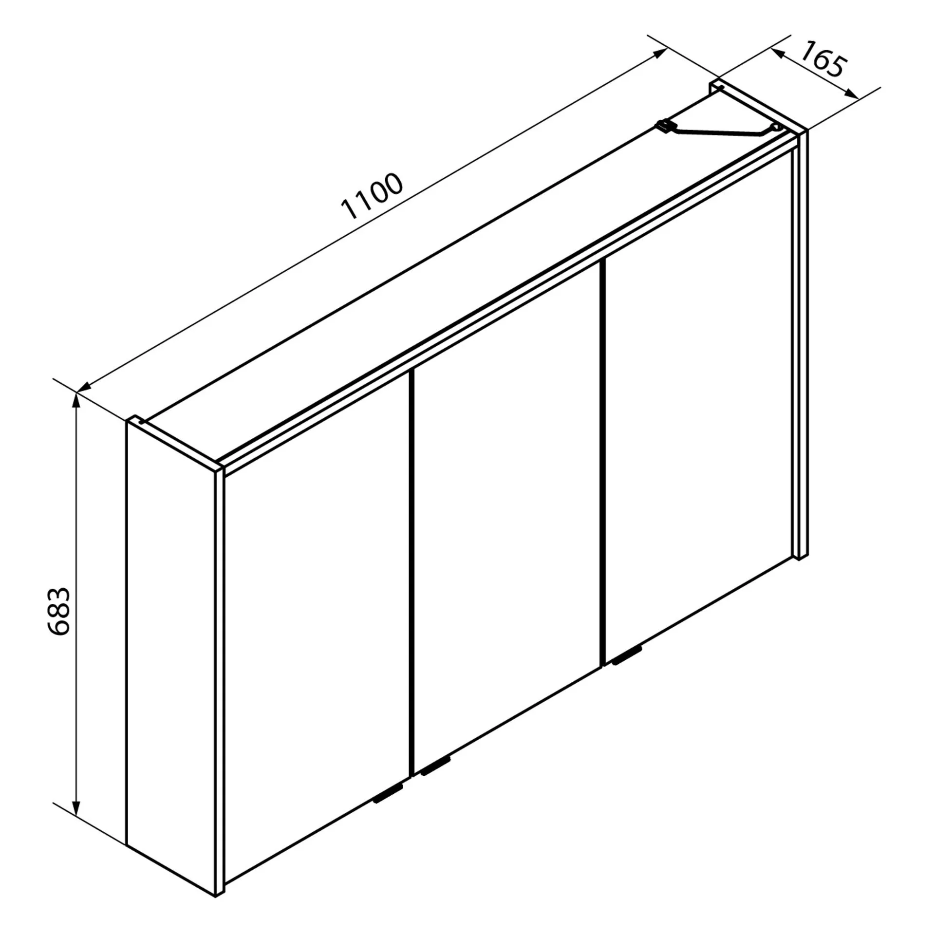 FACKELMANN B.ROUND LED Spiegelschrank 110 cm breit, Weiß