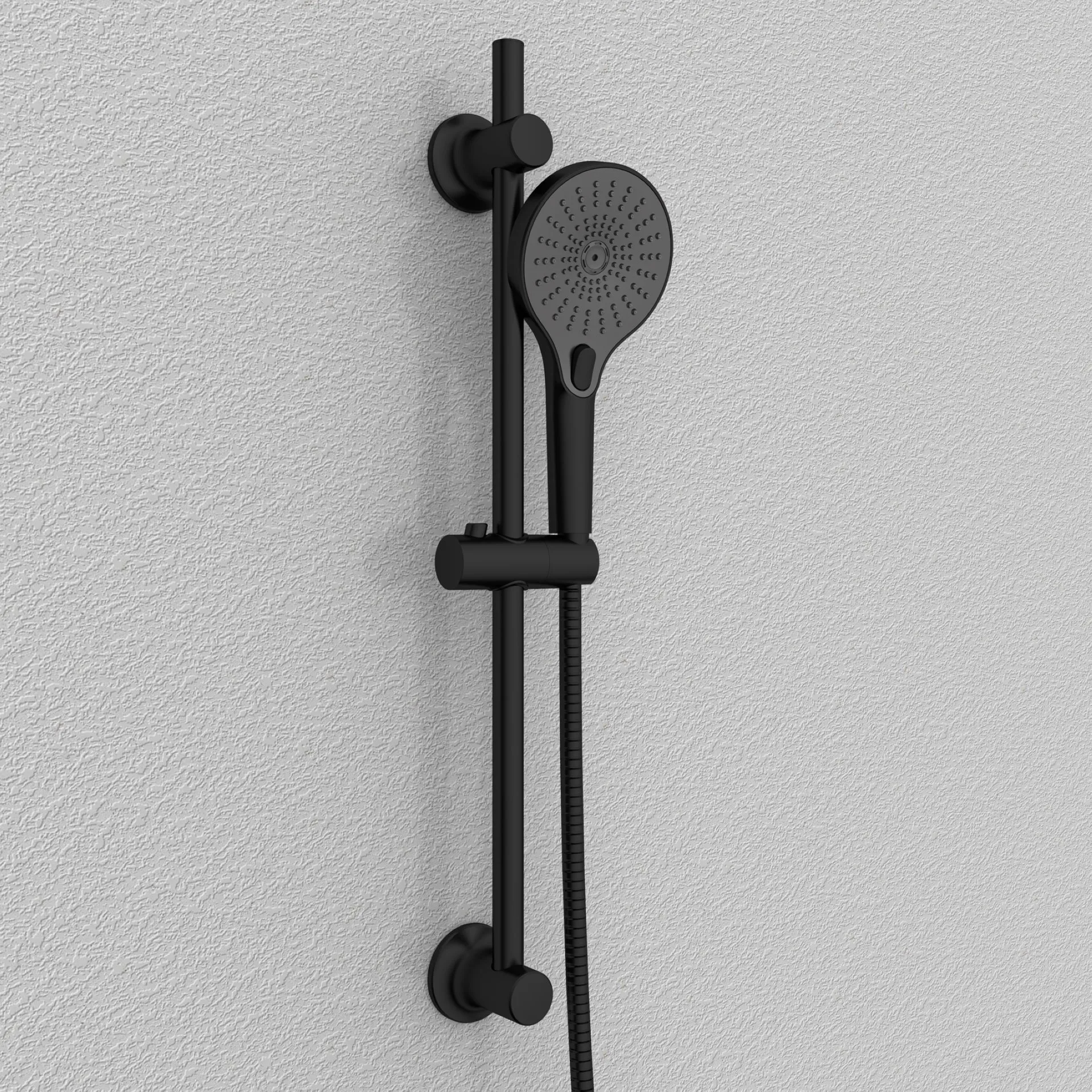 WENKO Duschstange 70 cm, Schwarz, Befestigen ohne Bohren