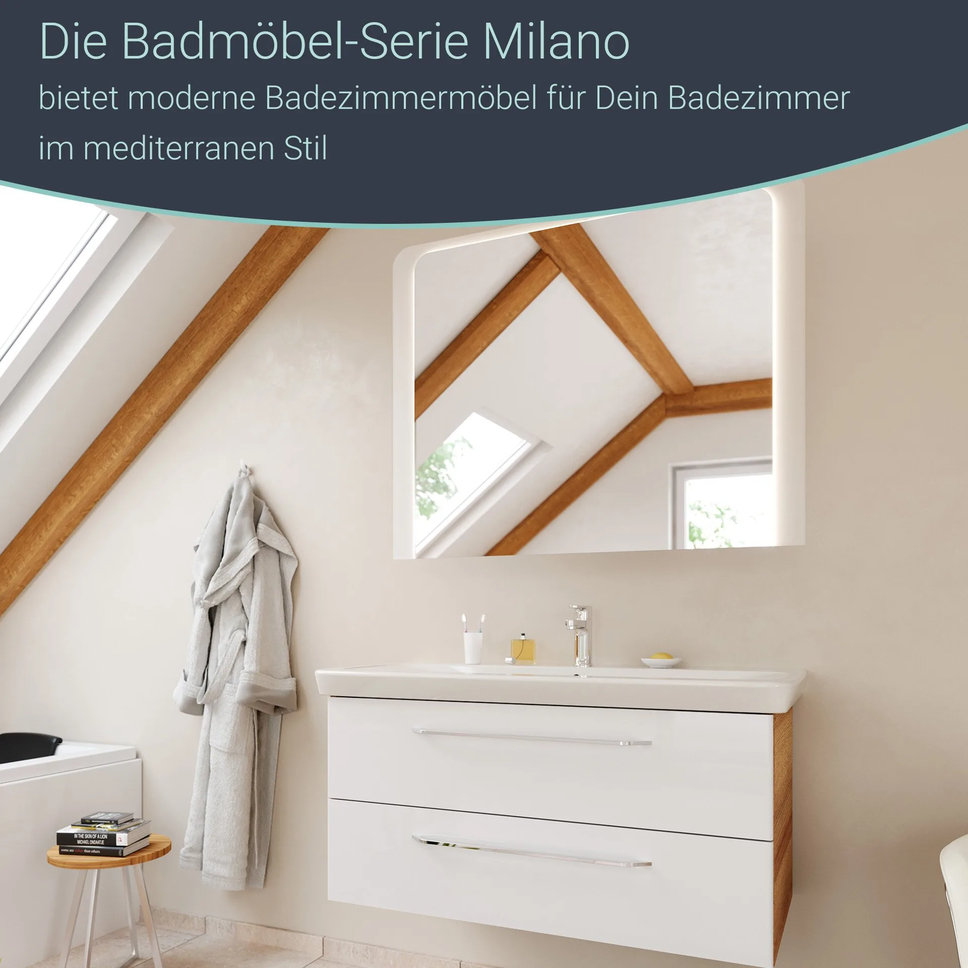 FACKELMANN MILANO LED Spiegel 100 cm breit