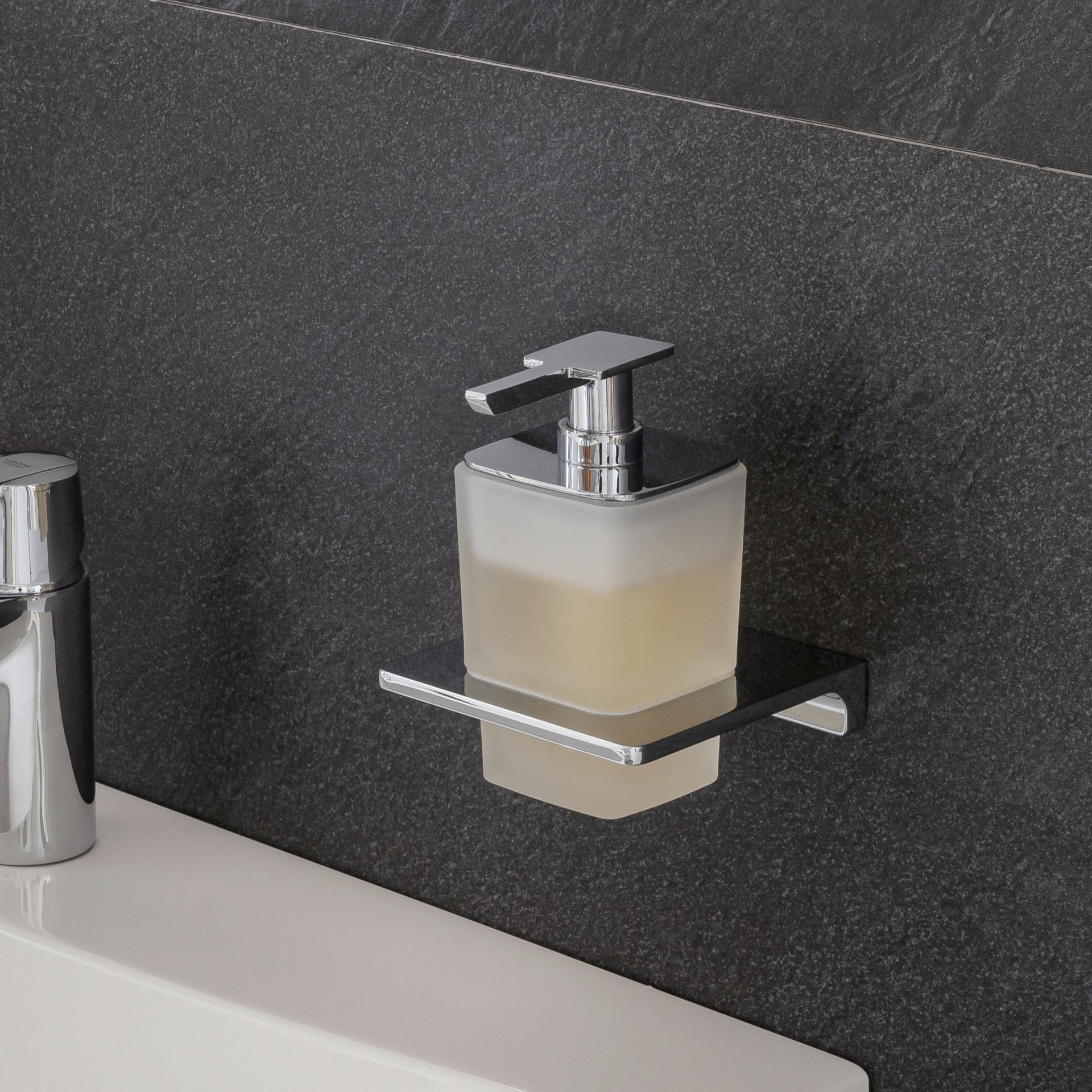 BadeDu SIRIUS Seifenspender mit Halter Chrom