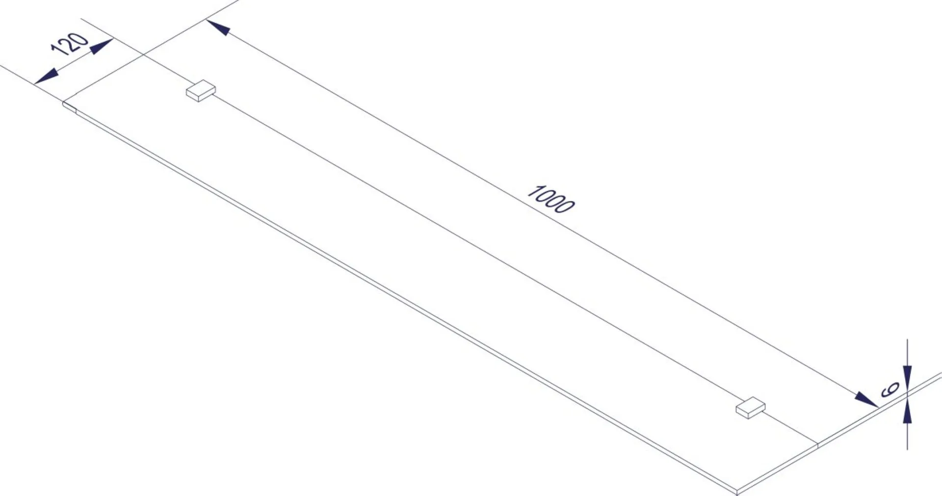 FACKELMANN Glasablage 100 cm breit, inklusive Befestigungsmaterial