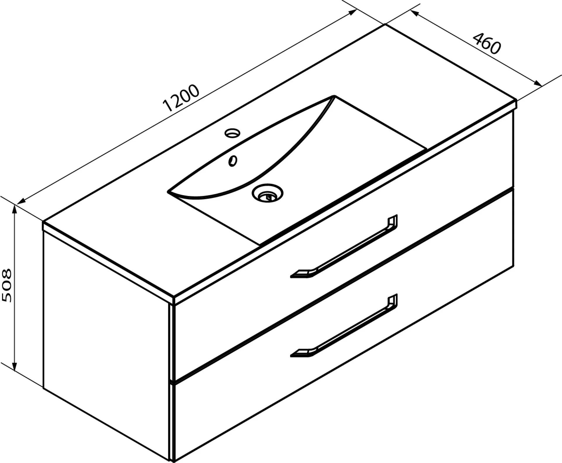 FACKELMANN B.CLEVER Waschbecken mit Unterschrank 120 cm breit, Braun hell, Waschbecken Gussmarmor Weiß