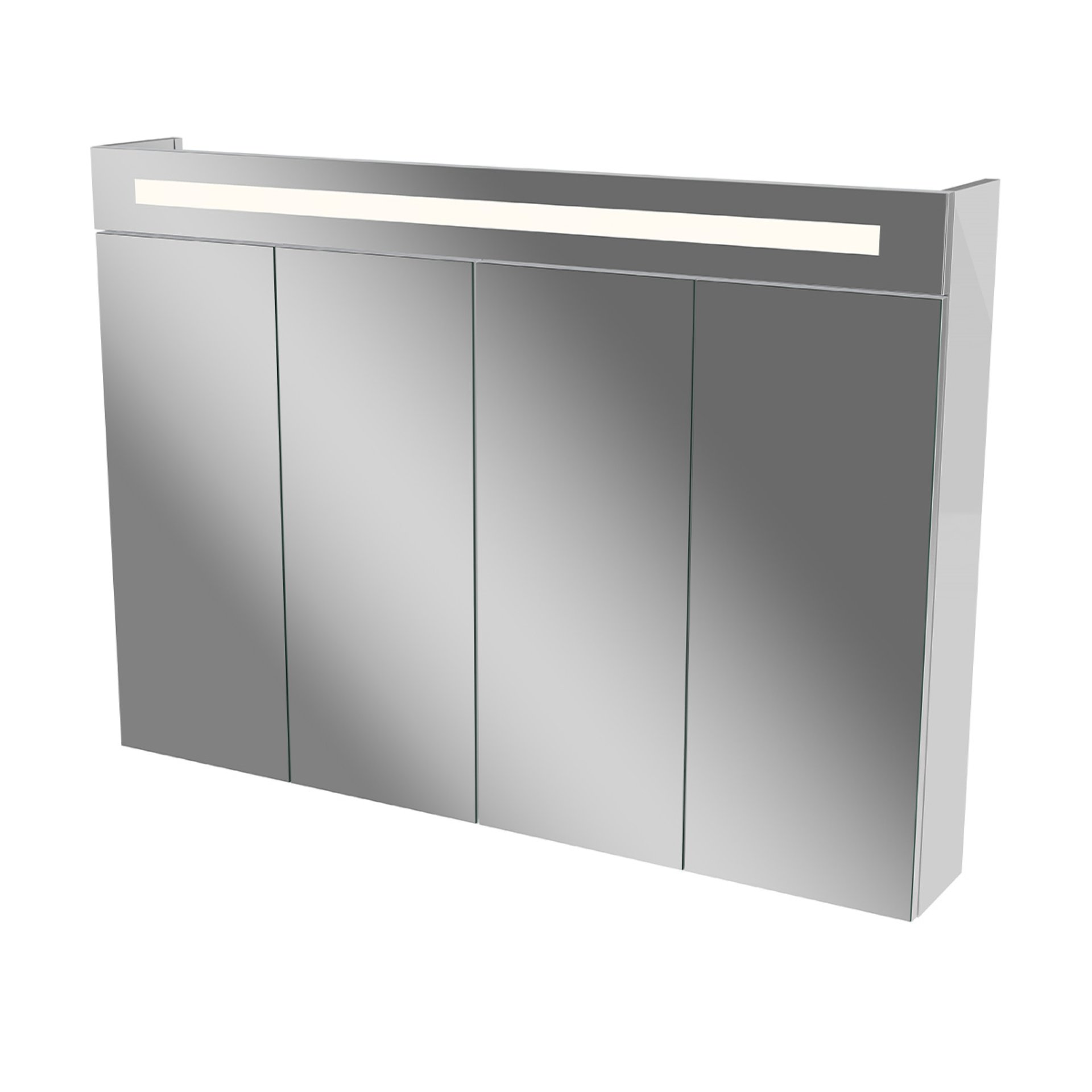 Fackelmann LED Spiegelschrank TWINDY 110 cm, Weiß, Falttüren