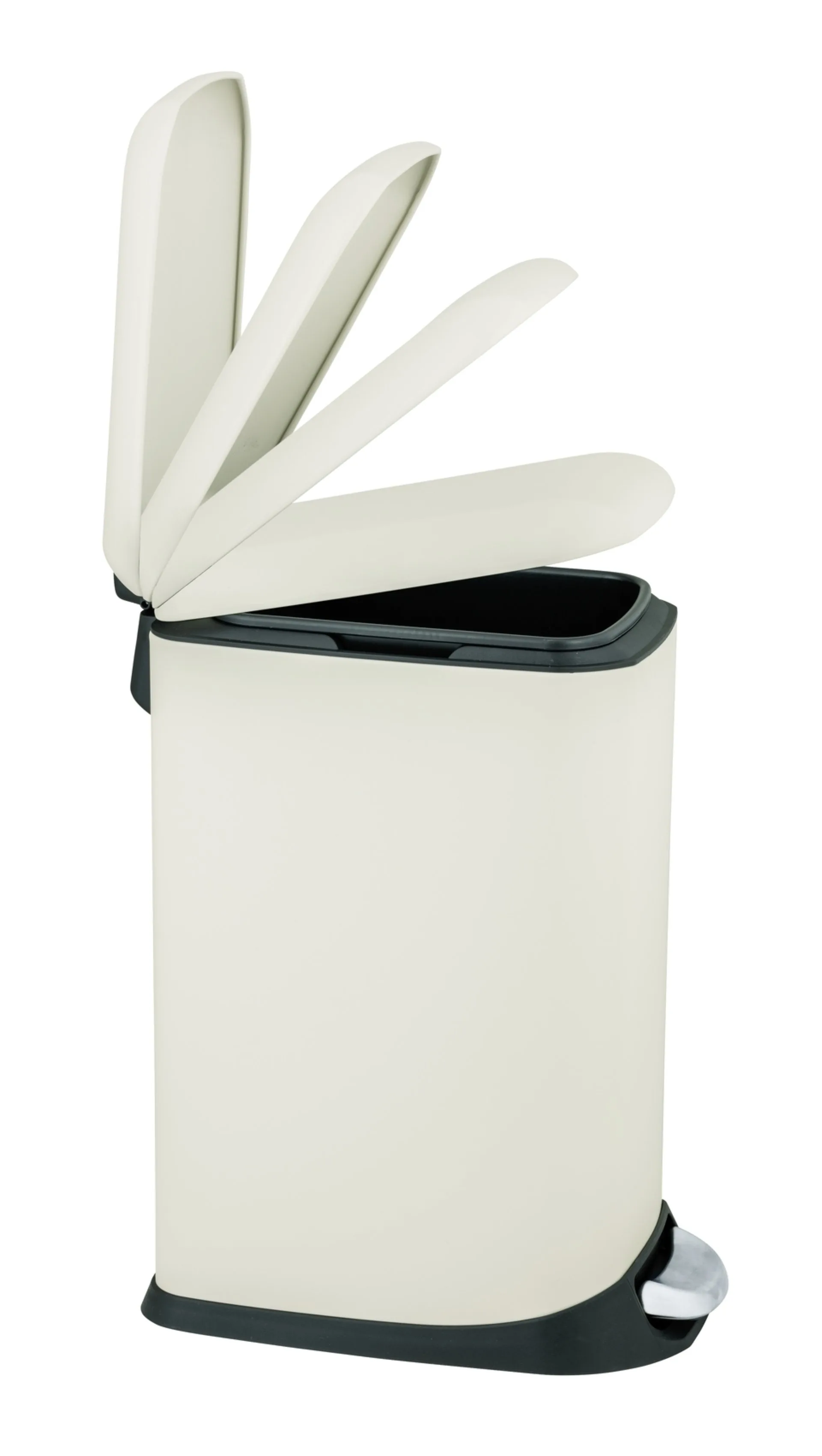 WENKO DESIGN Mülleimer 12 Liter, Beige, mit Absenkautomatik