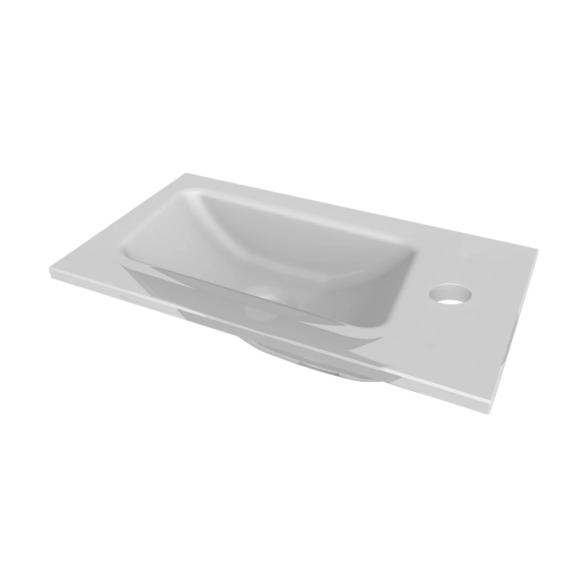 FACKELMANN SBC B.PERFEKT Gäste WC Waschtisch Set 45 cm breit, Weiß/Anthrazit Holzoptik, Waschbecken Glas Weiß, Türanschlag rechts