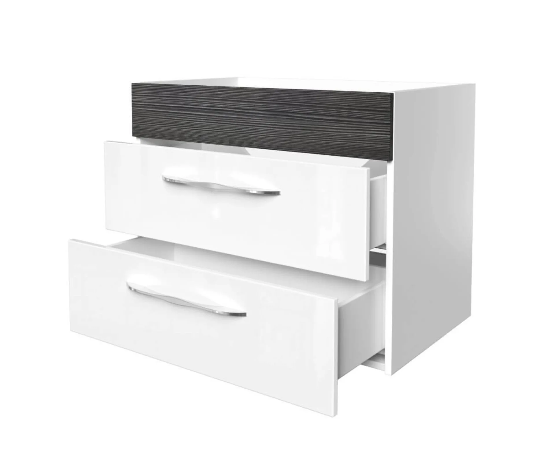 FACKELMANN SCENO Waschbeckenunterschrank 80 cm breit, Weiß/Anthrazit Holzoptik