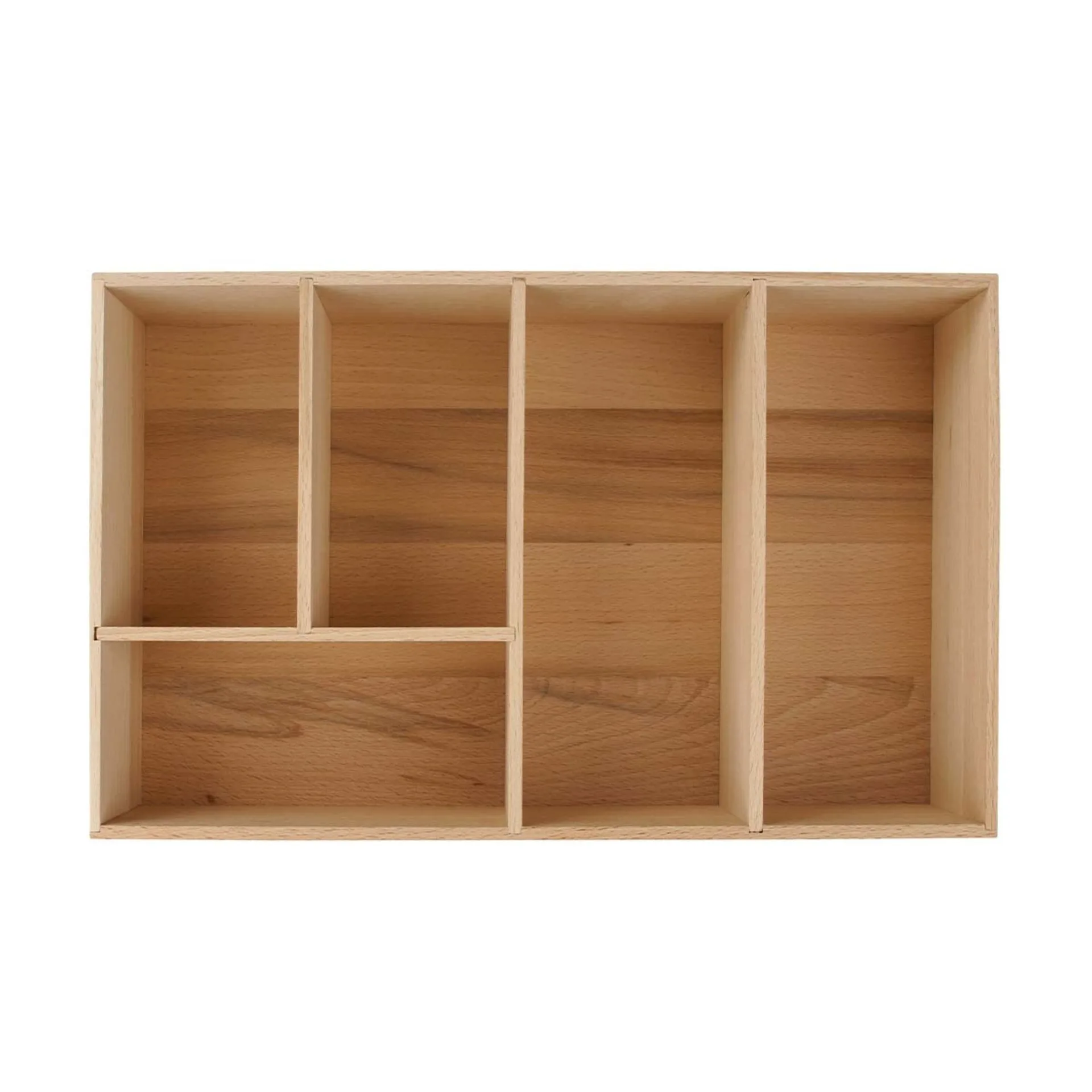 FACKELMANN Schubladen Organizer 20 cm breit, Braun, Buchenholz