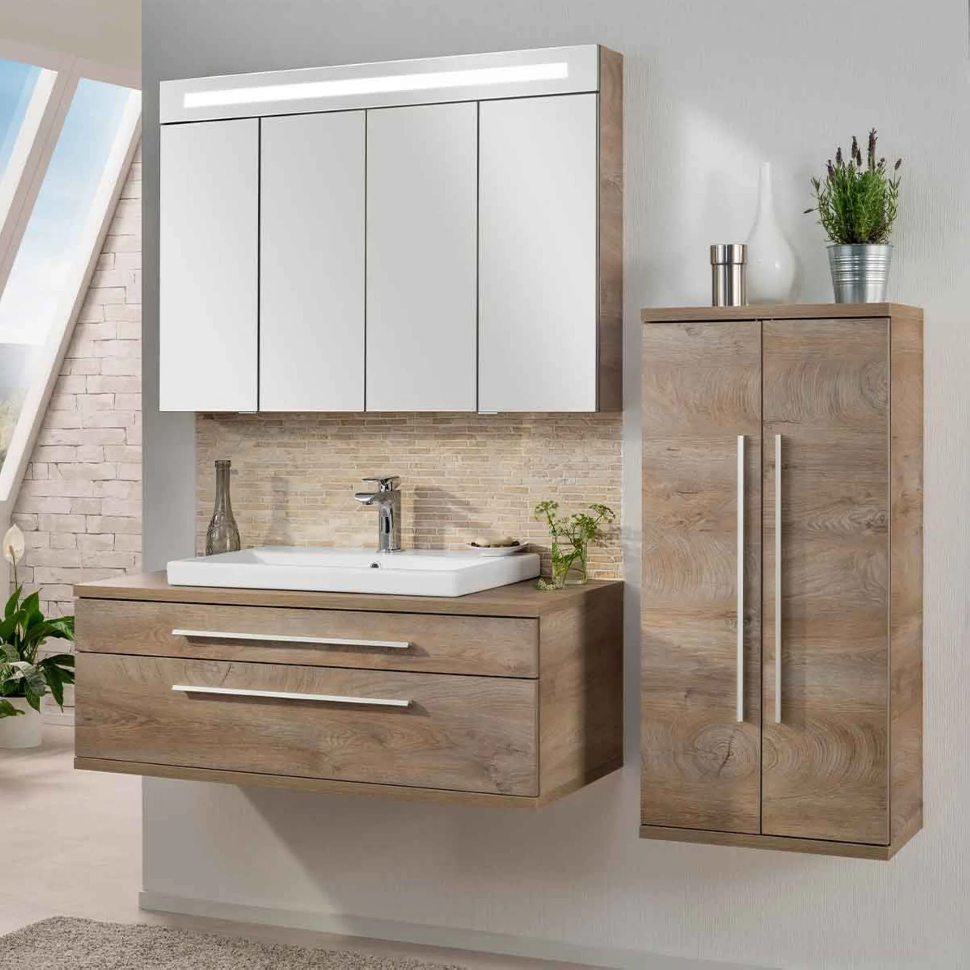 FACKELMANN STAFORD Midischrank 51 cm breit, Braun hell