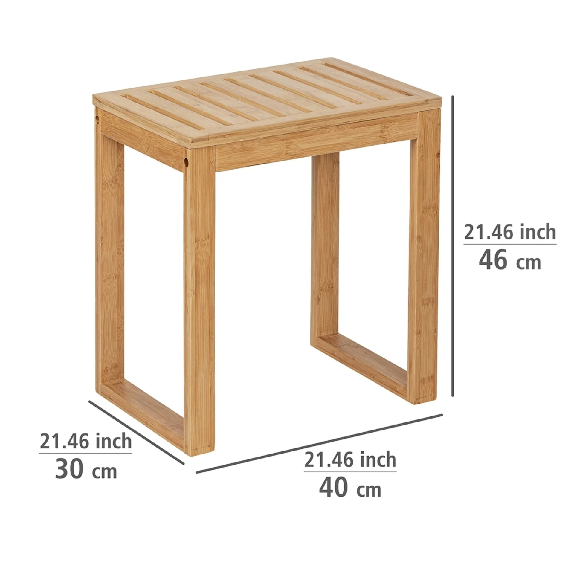 WENKO BAMBOO Badhocker, Braun, aus Bambus