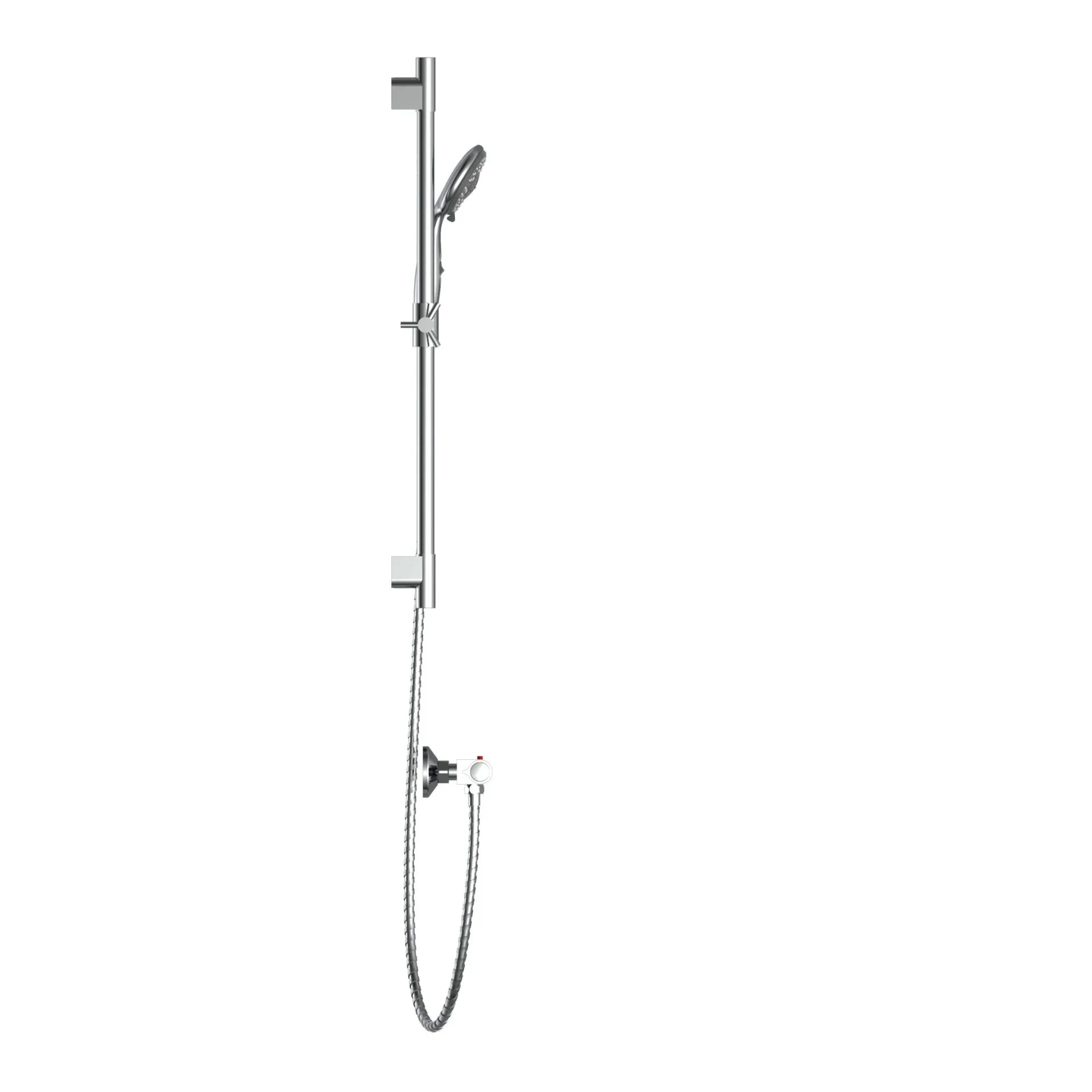 SCHÜTTE AQUA Stangenbrauseset, Chrom, mit Duschthermostat