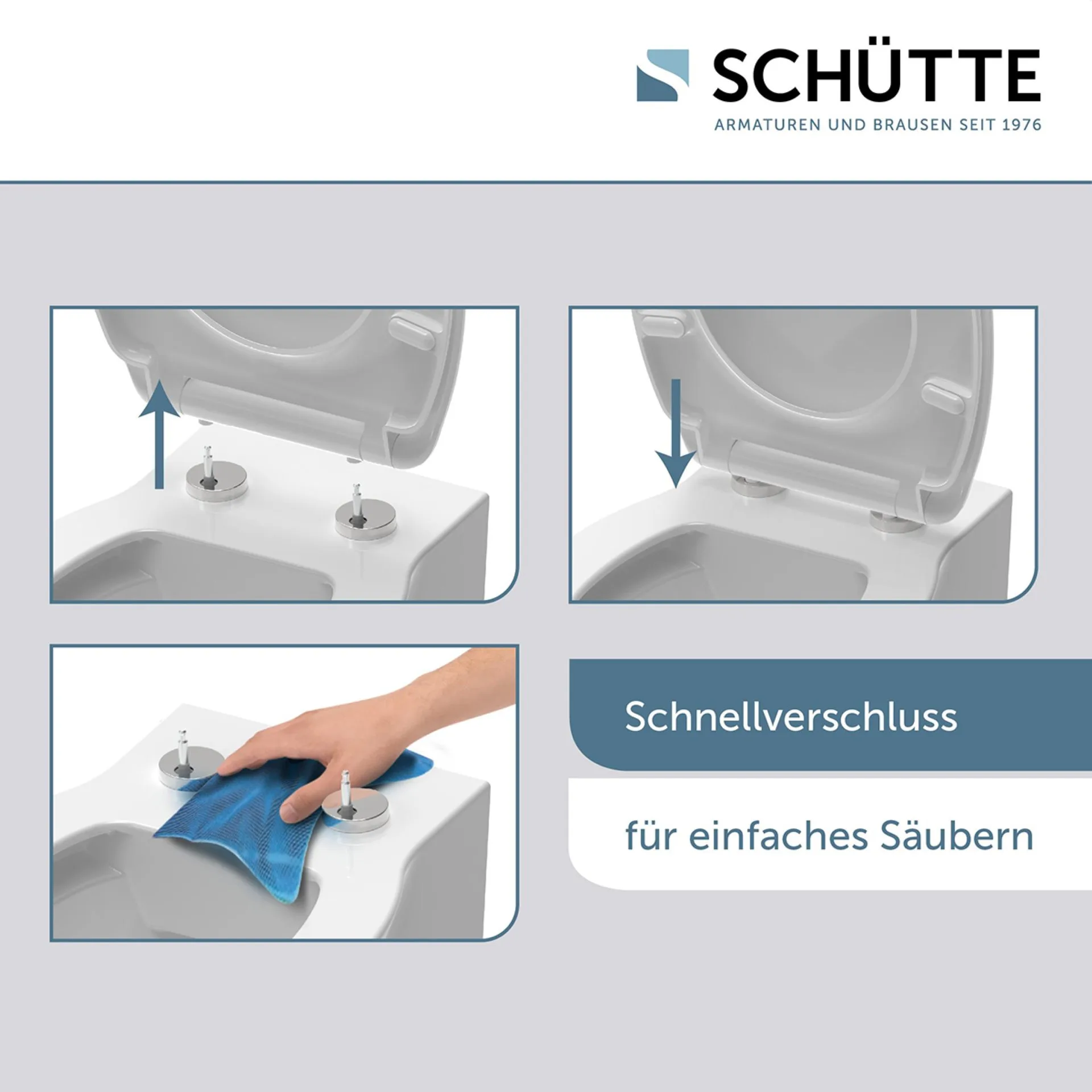Schütte MAGIC LIGHT WC-Sitz, mit Absenkautomatik und Schnellverschluss, Duroplast HG