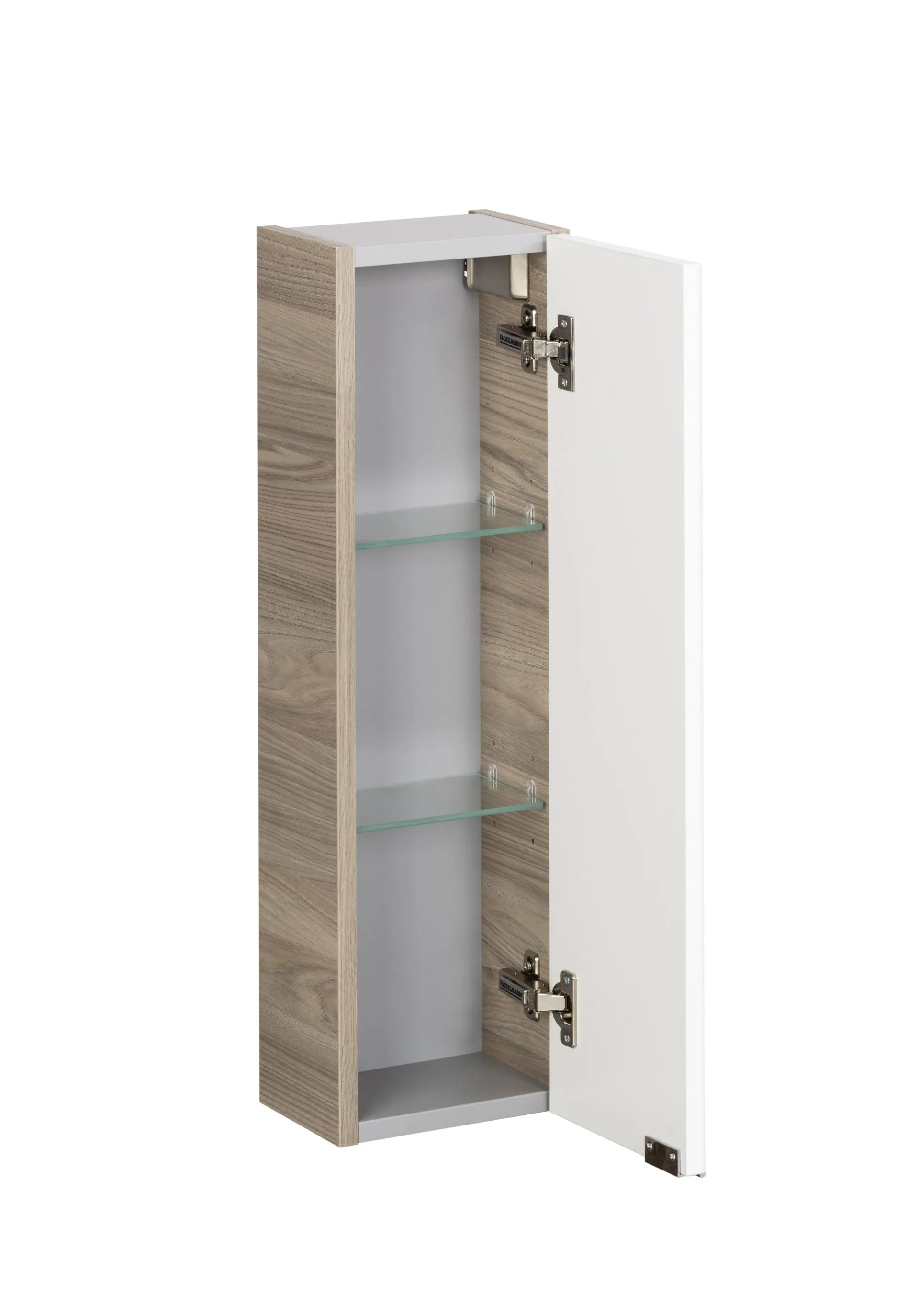 FACKELMANN LUXOR Hängeschrank 20 cm breit, Weiß/Braun hell, Türanschlag rechts