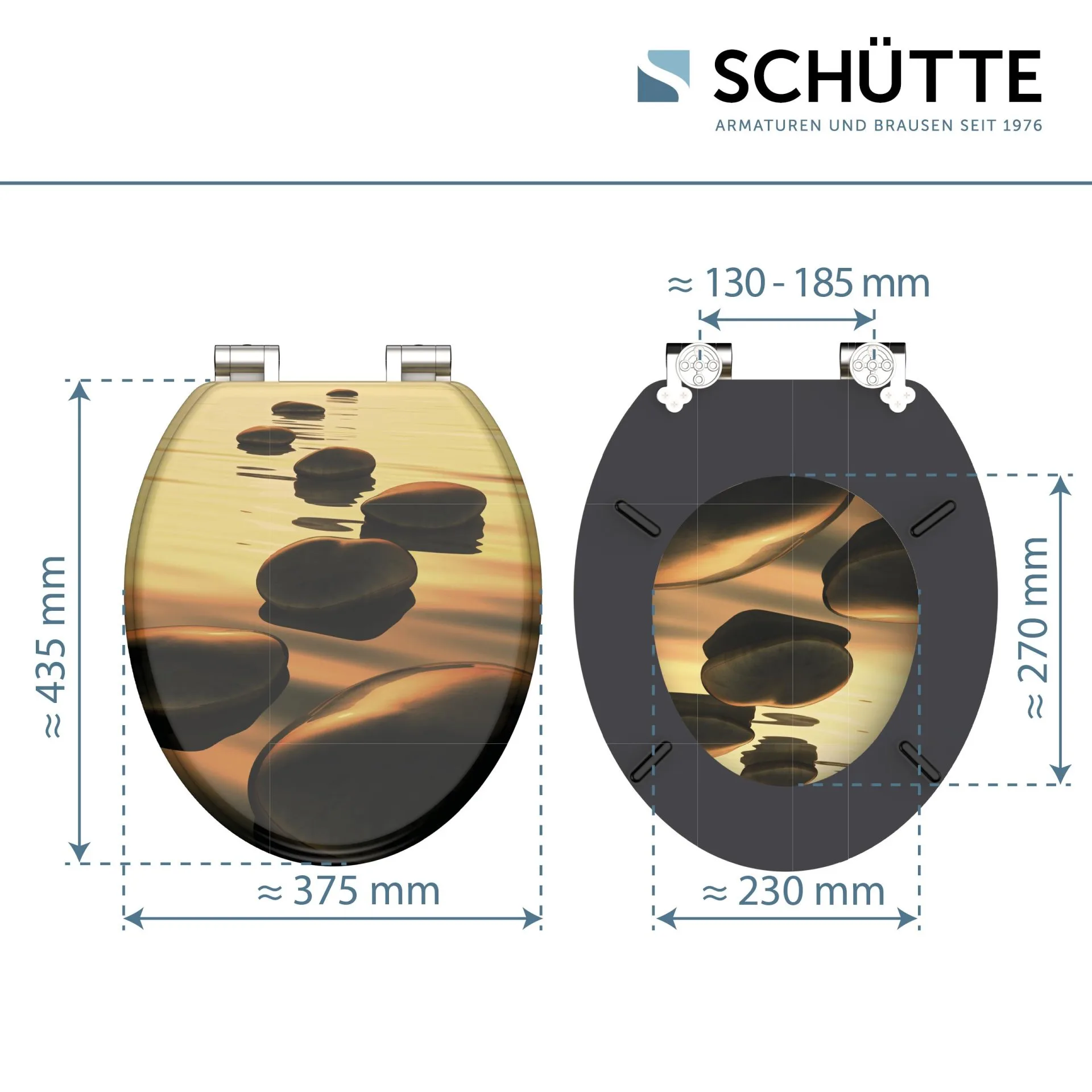 SCHÜTTE SEA STONE WC-Sitz, MDF, mit Absenkautomatik
