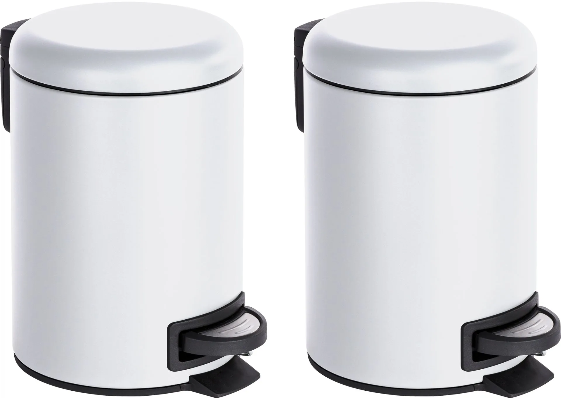WENKO LEMAN Kosmetikeimer 3 Liter, 2er Set, Weiß