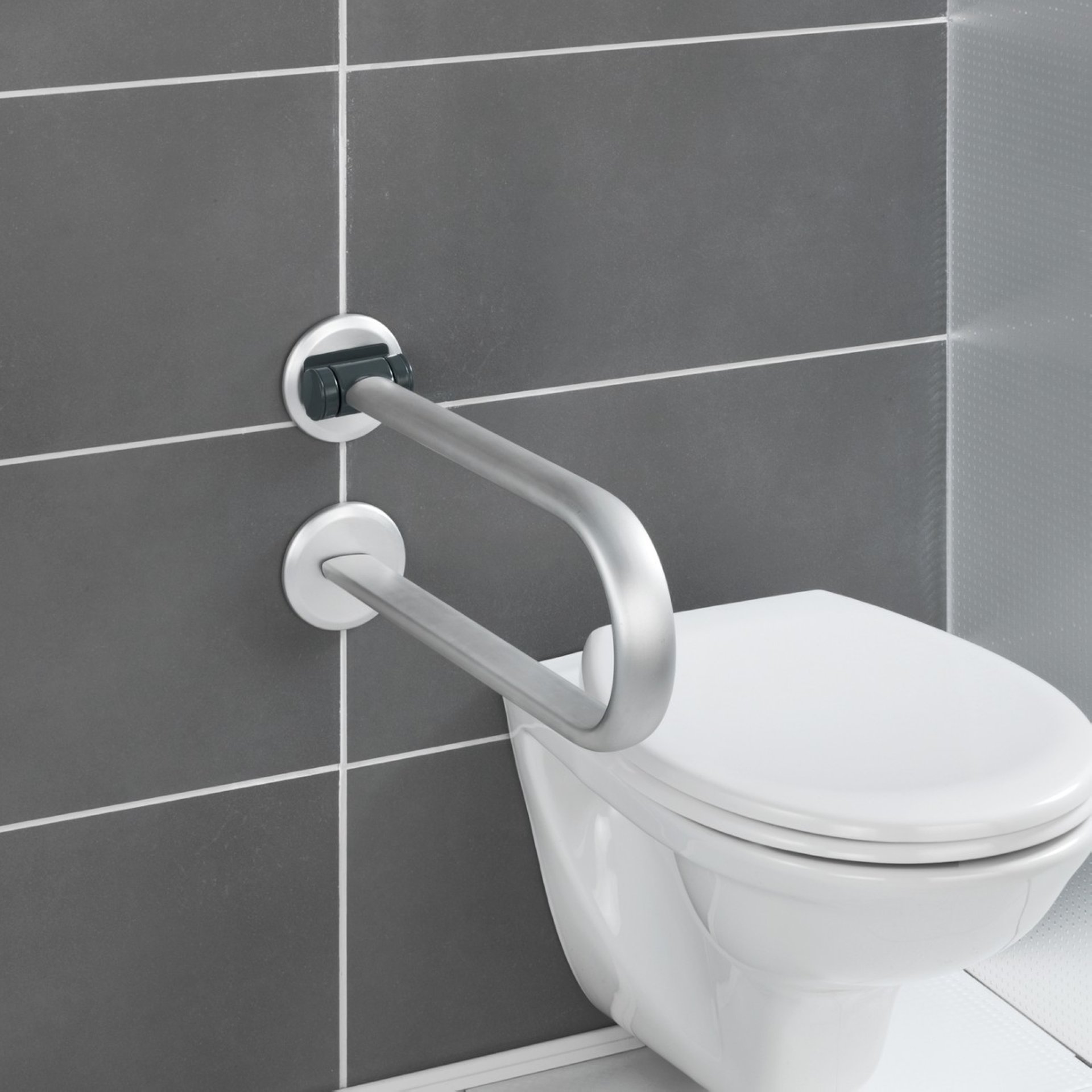 WENKO SECURA PREMIUM Wandhaltegriff, Silber, 120 kg Tragkraft