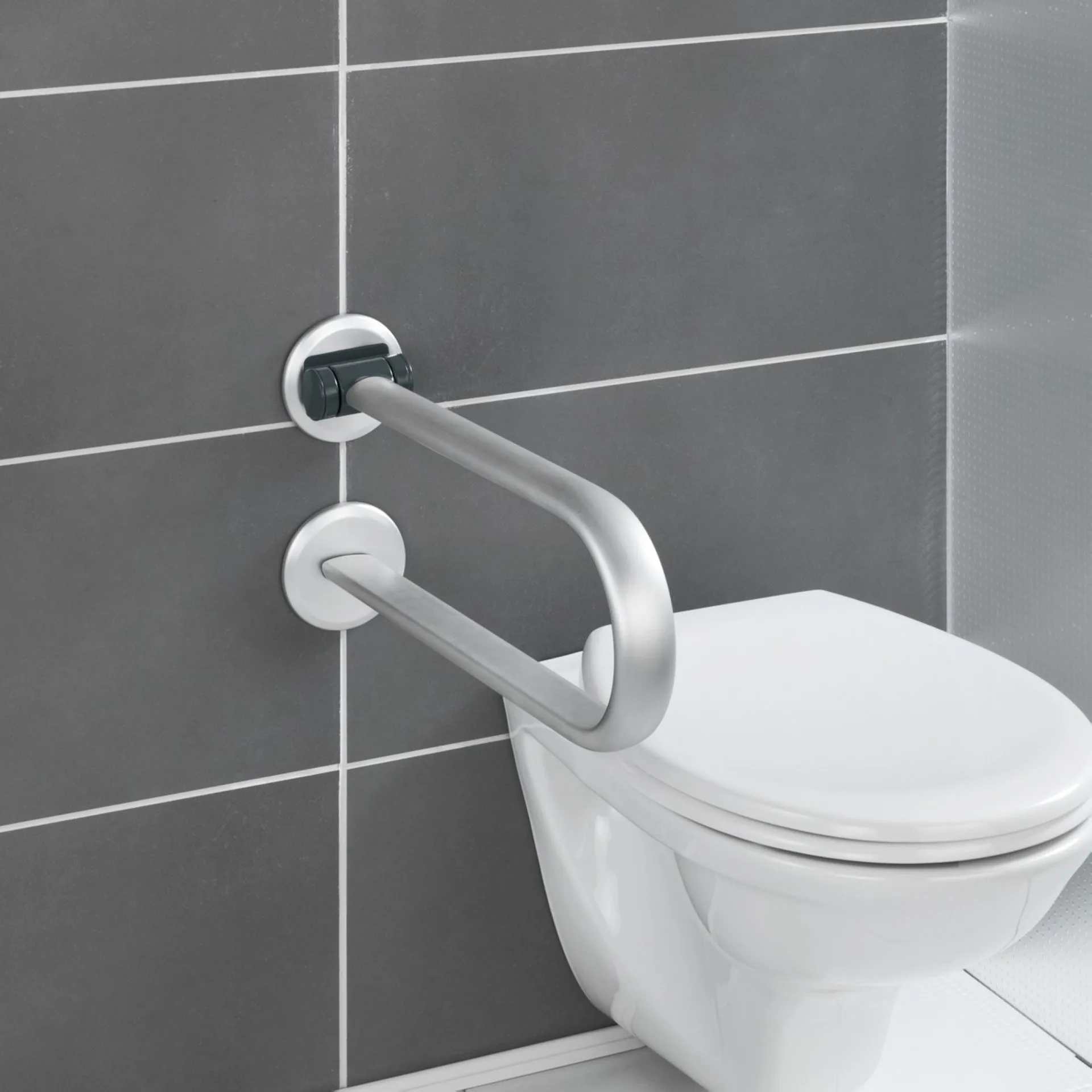 WENKO SECURA PREMIUM Wandhaltegriff, Silber, 120 kg Tragkraft