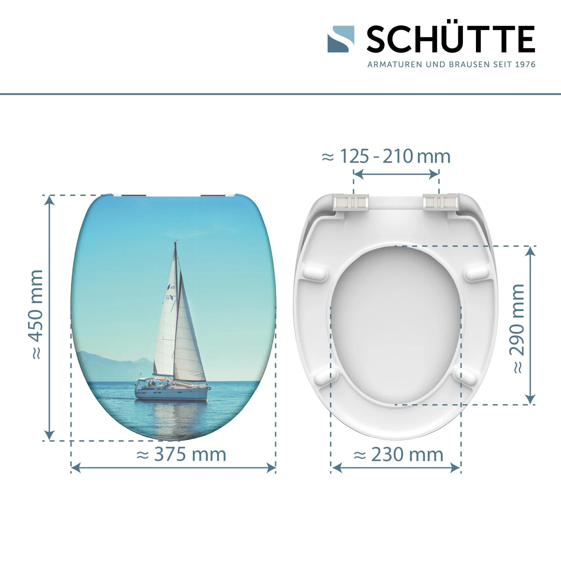 SCHÜTTE SAILING WC-Sitz, Kunststoff, mit Absenkautomatik