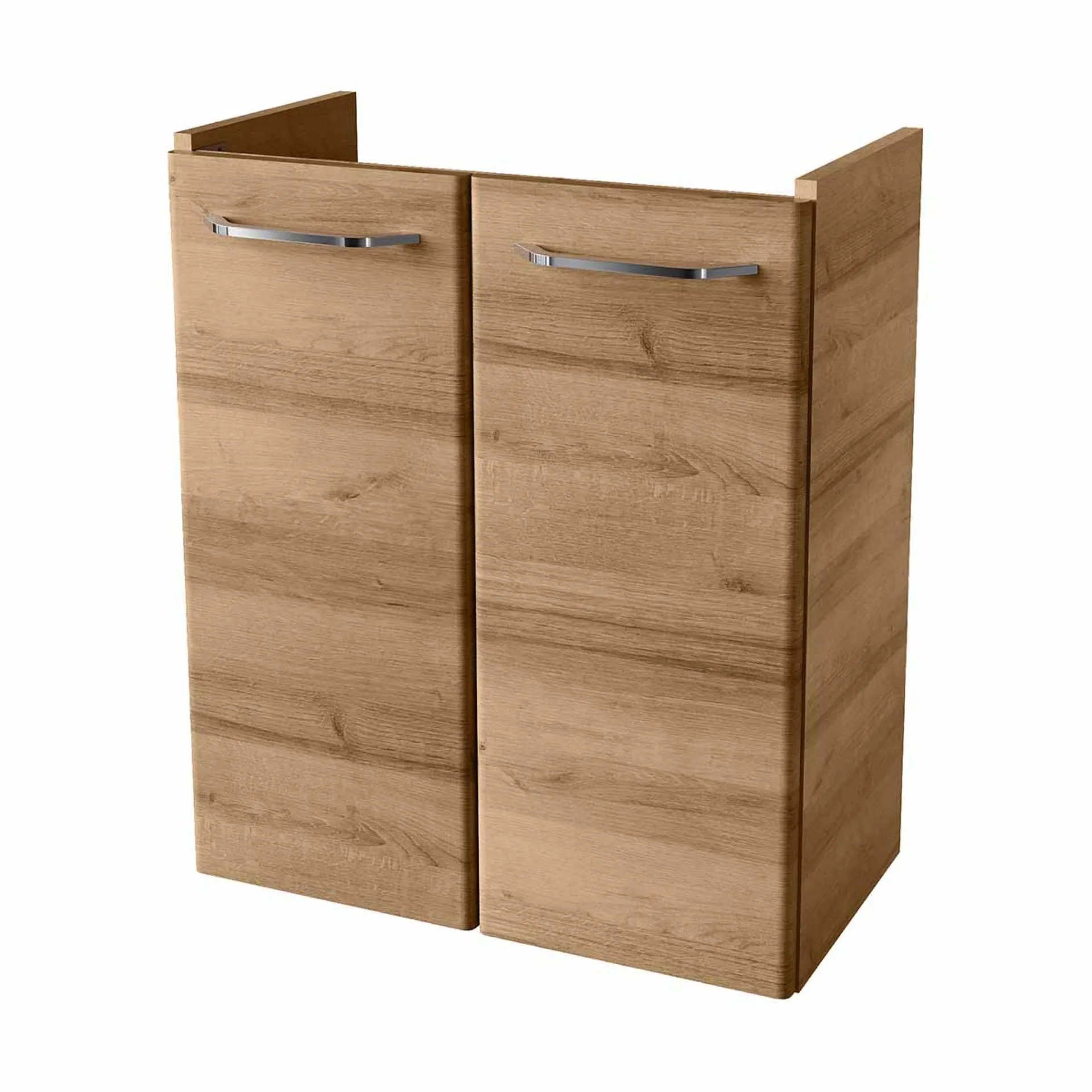 FACKELMANN MILANO Waschbeckenunterschrank Gäste WC 52 cm breit, Braun hell