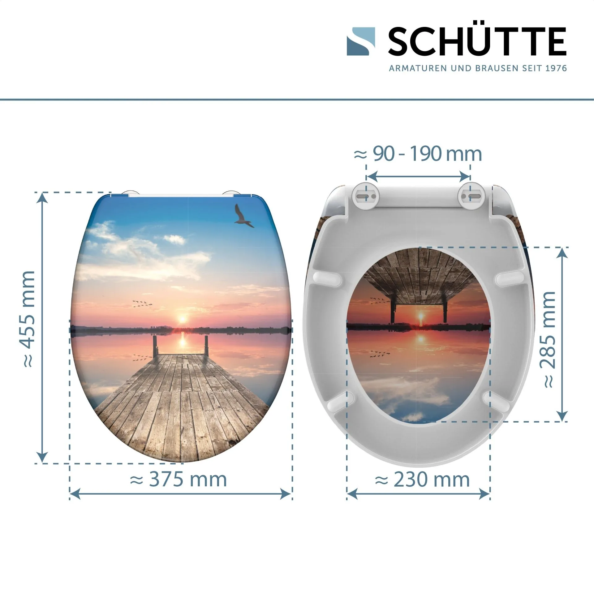 SCHÜTTE SUNSET SKY WC-Sitz, Kunststoff, mit Absenkautomatik und Schnellverschluss