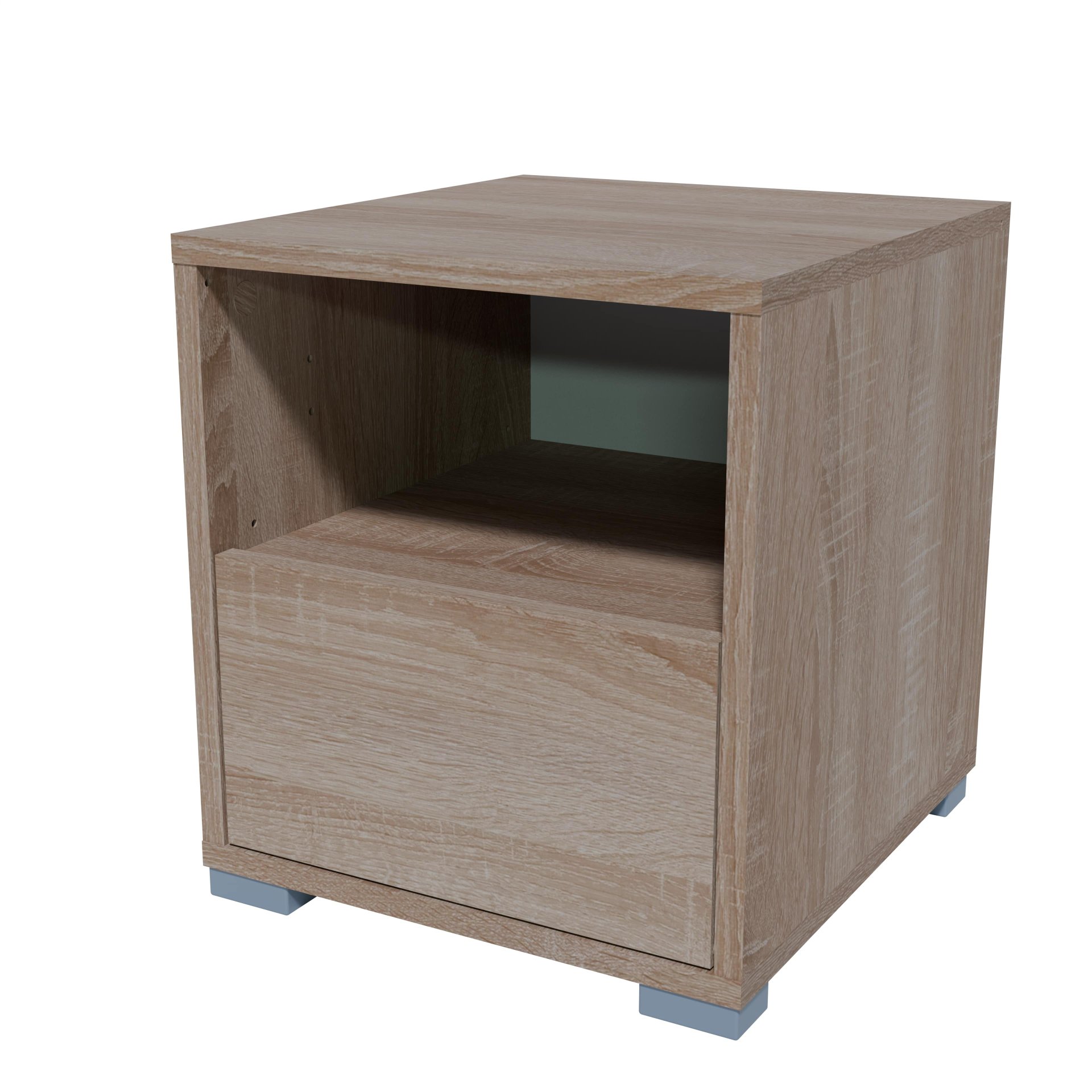 BADEDU VEER Regal 35 cm breit, Braun, 2 Fächer mit Tür