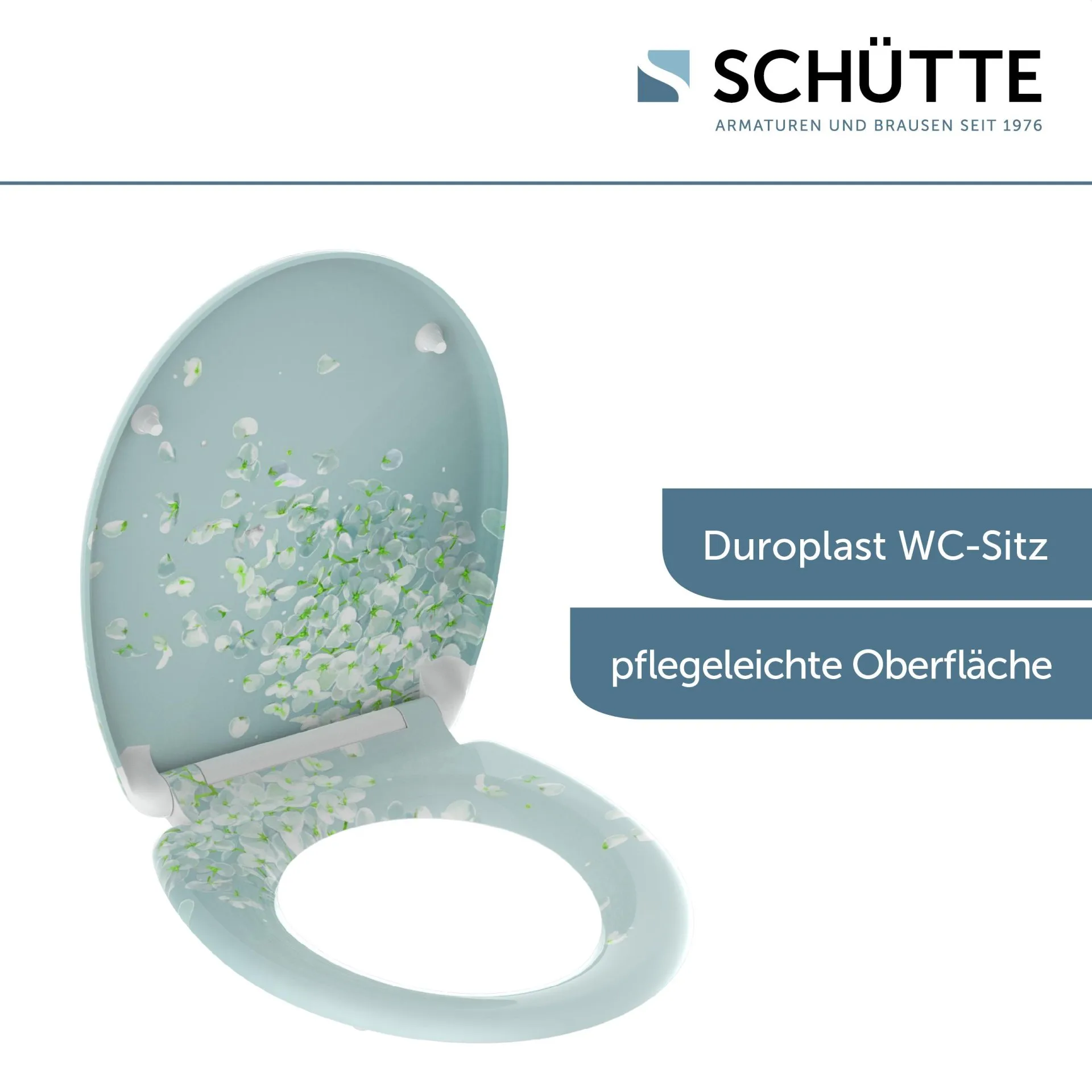 SCHÜTTE FLOWER IN THE WIND WC-Sitz, Kunststoff, mit Absenkautomatik und Schnellverschluss
