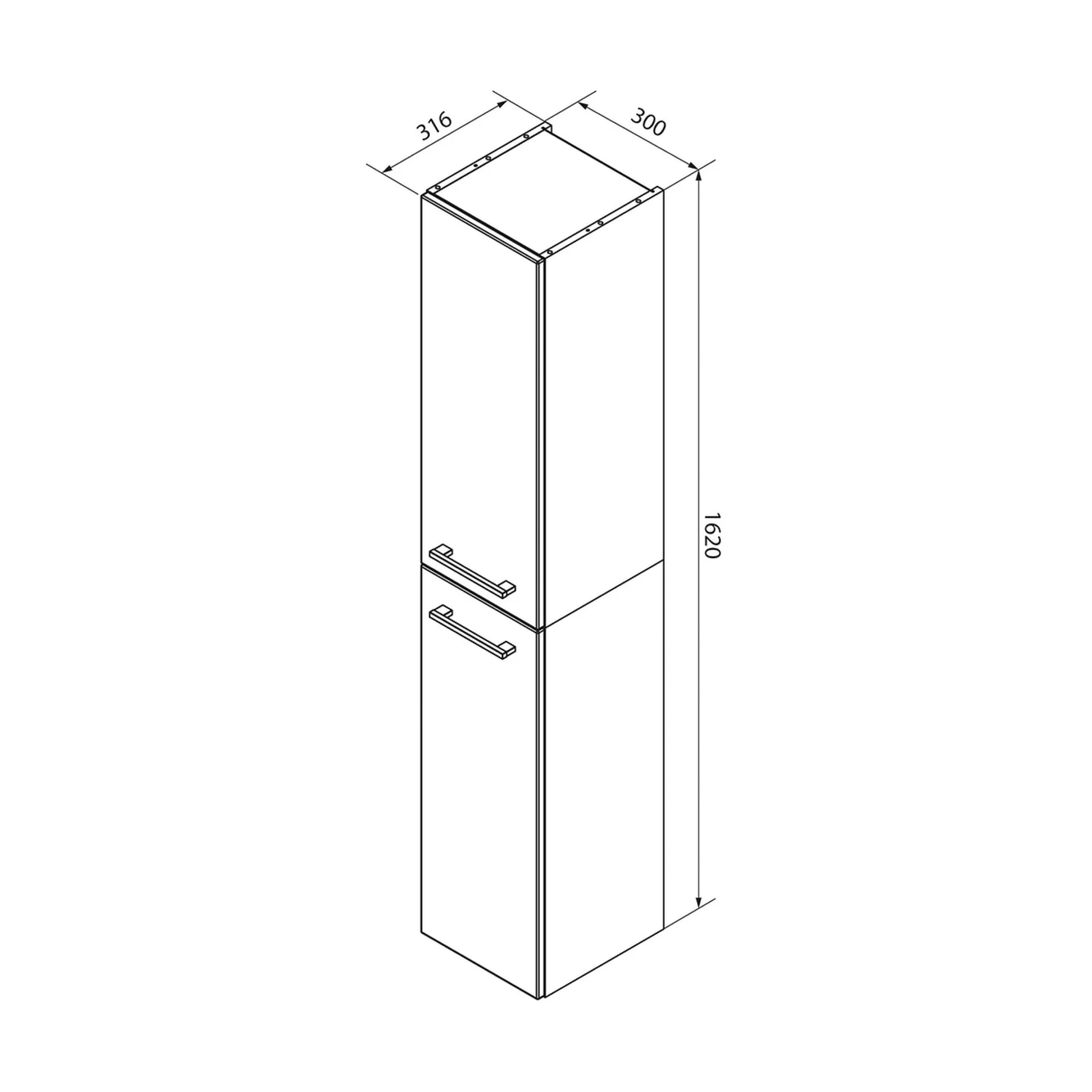 FACKELMANN B.STYLE Hochschrank 30 cm breit, Weiß, Türanschlag links