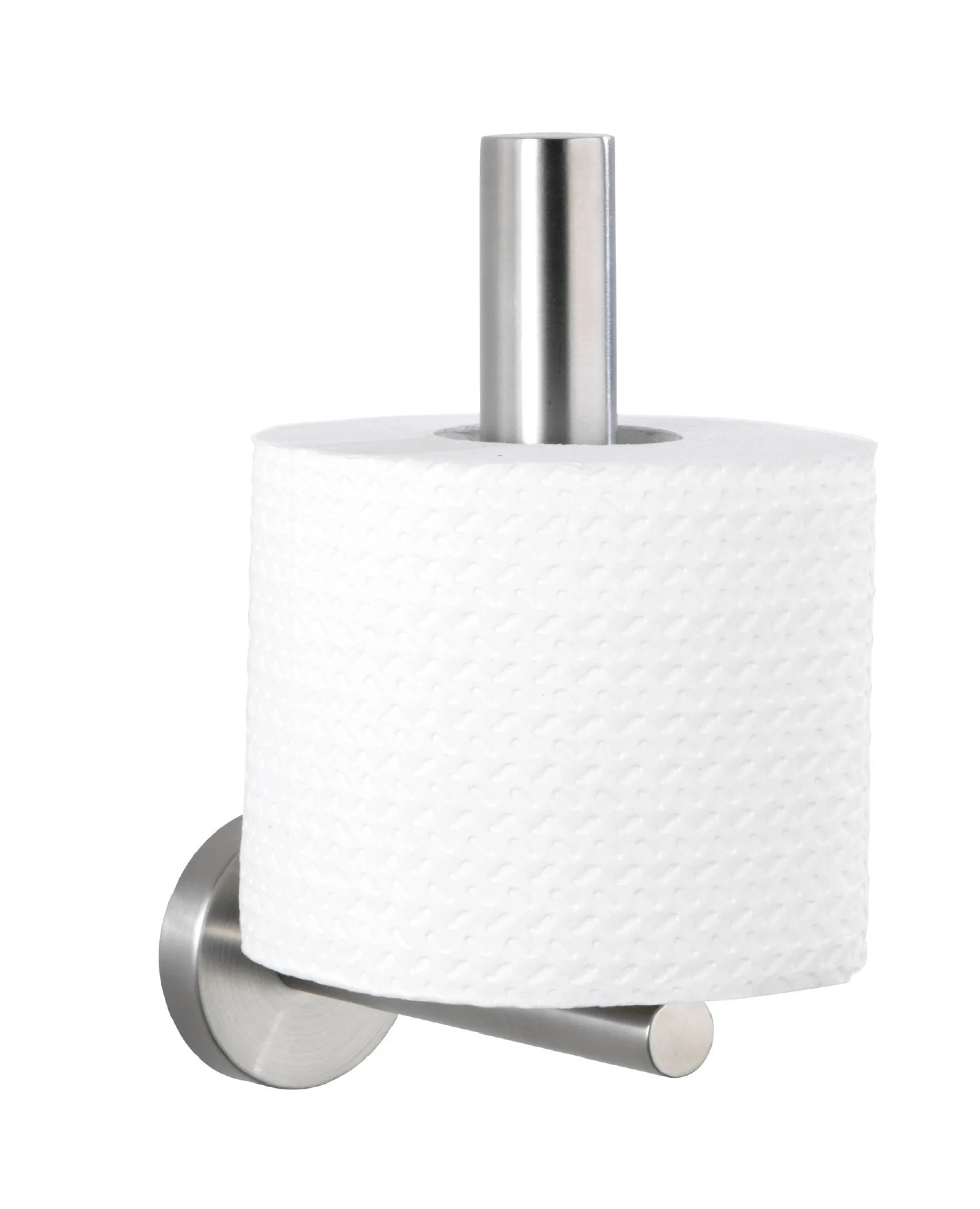 WENKO BOSIO Toilettenpapier-Ersatzrollenhalter, Silber matt, Edelstahl rostfrei