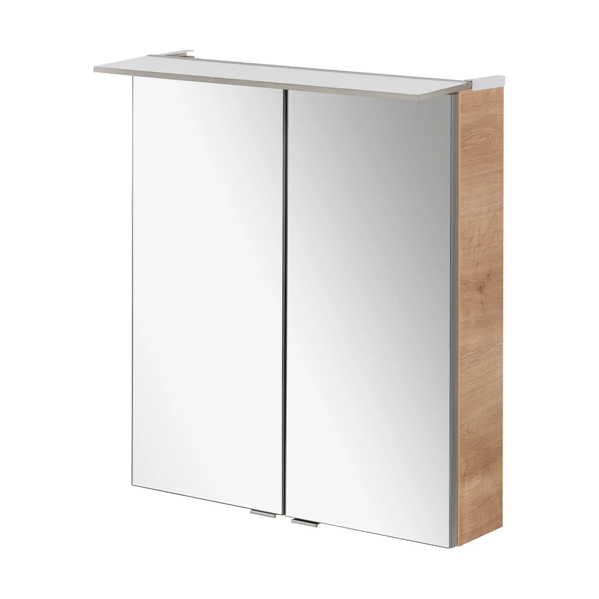 Fackelmann B.PERFEKT LED Spiegelschrank 60 cm breit, Braun hell