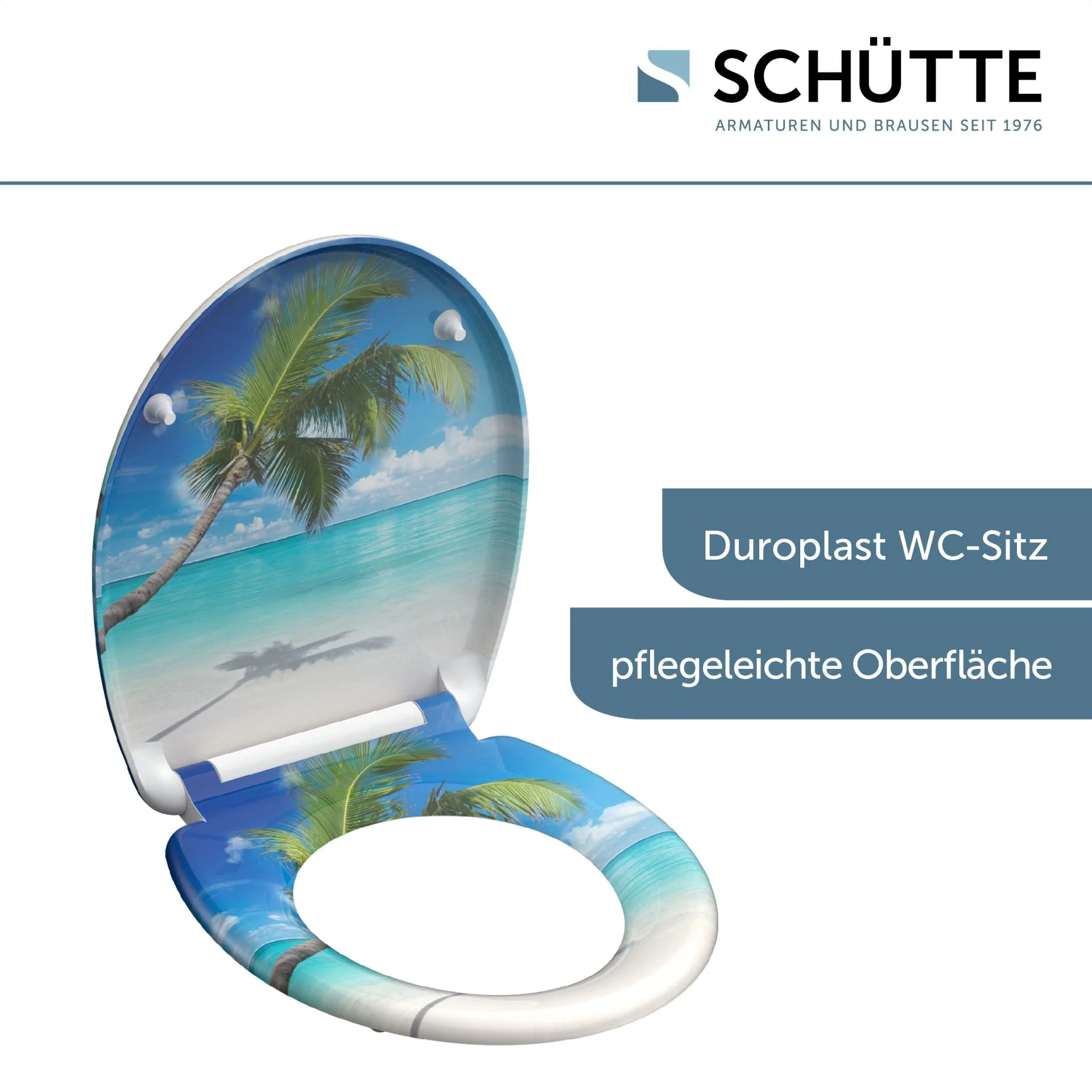 SCHÜTTE CARRIBEAN WC-Sitz, Kunststoff, mit Absenkautomatik und Schnellverschluss