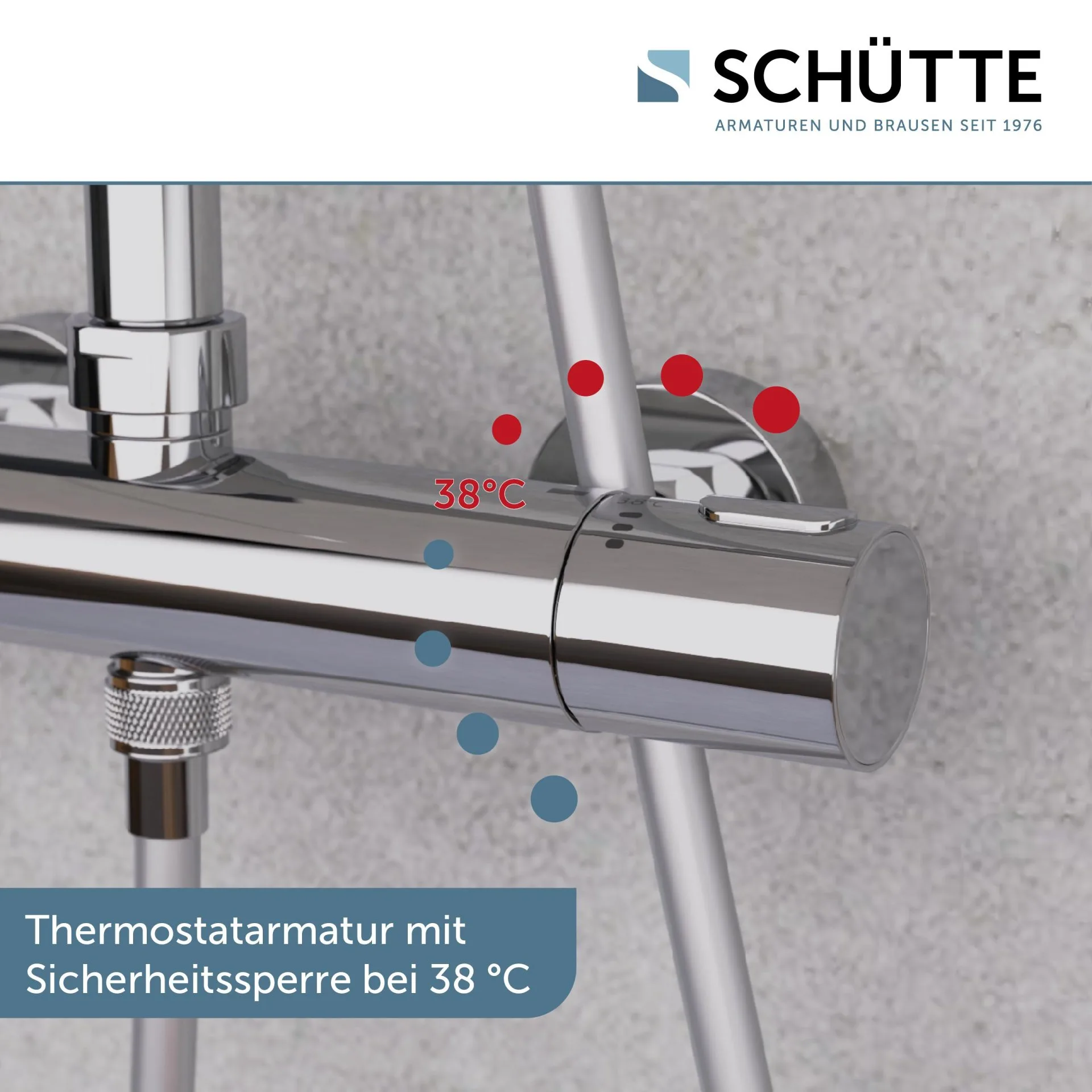 SCHÜTTE AQUADUCT Überkopf-Brauseset, Chrom, mit Duschthermostat