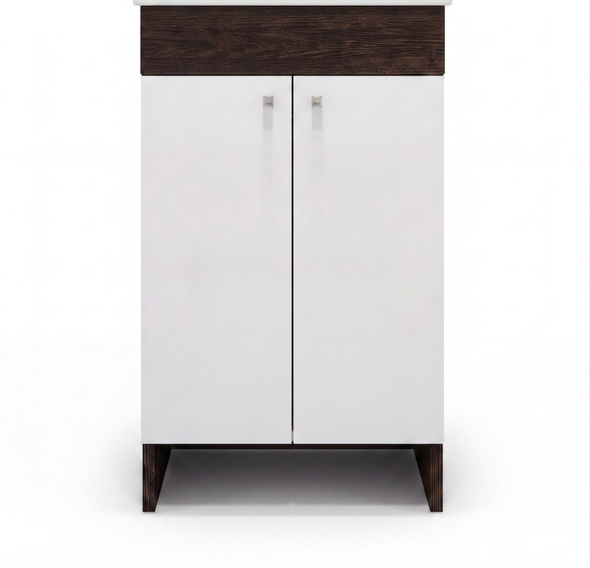 BADEDU OKA Waschbeckenunterschrank 40 cm breit, Weiß/Anthrazit